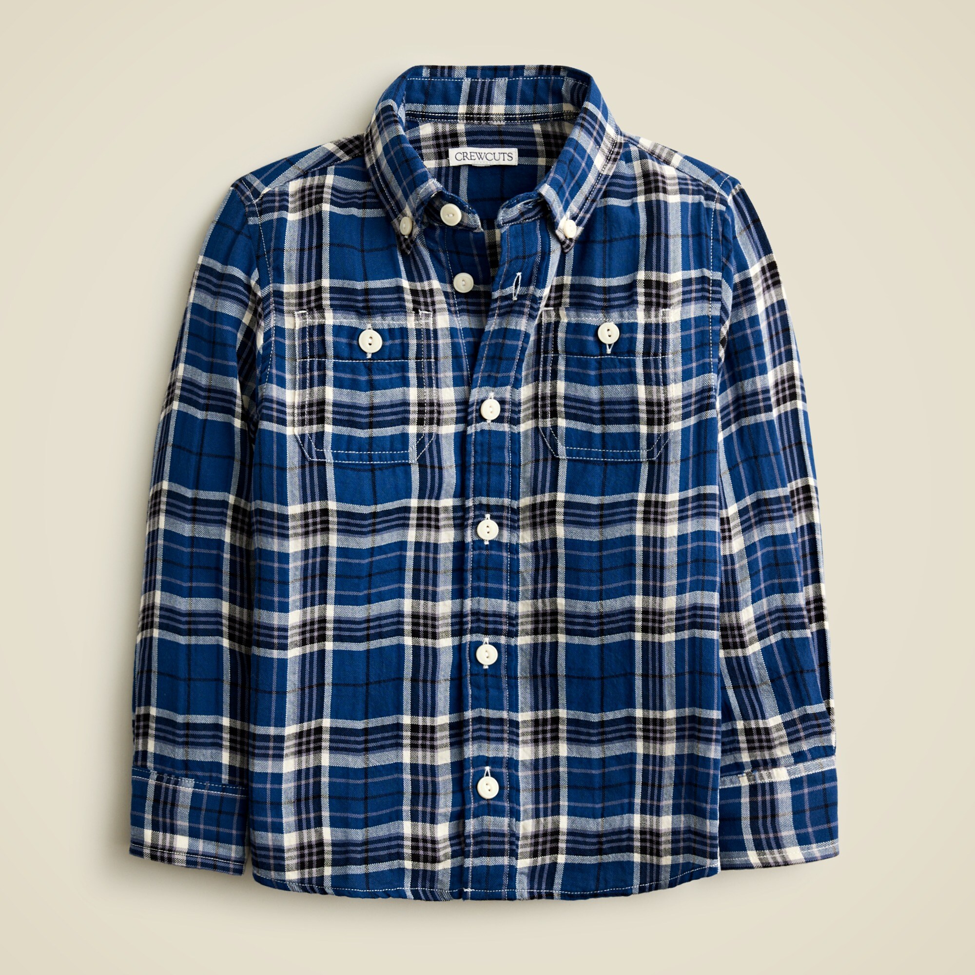  Kids' long-sleeve button-down in lightweight flannel