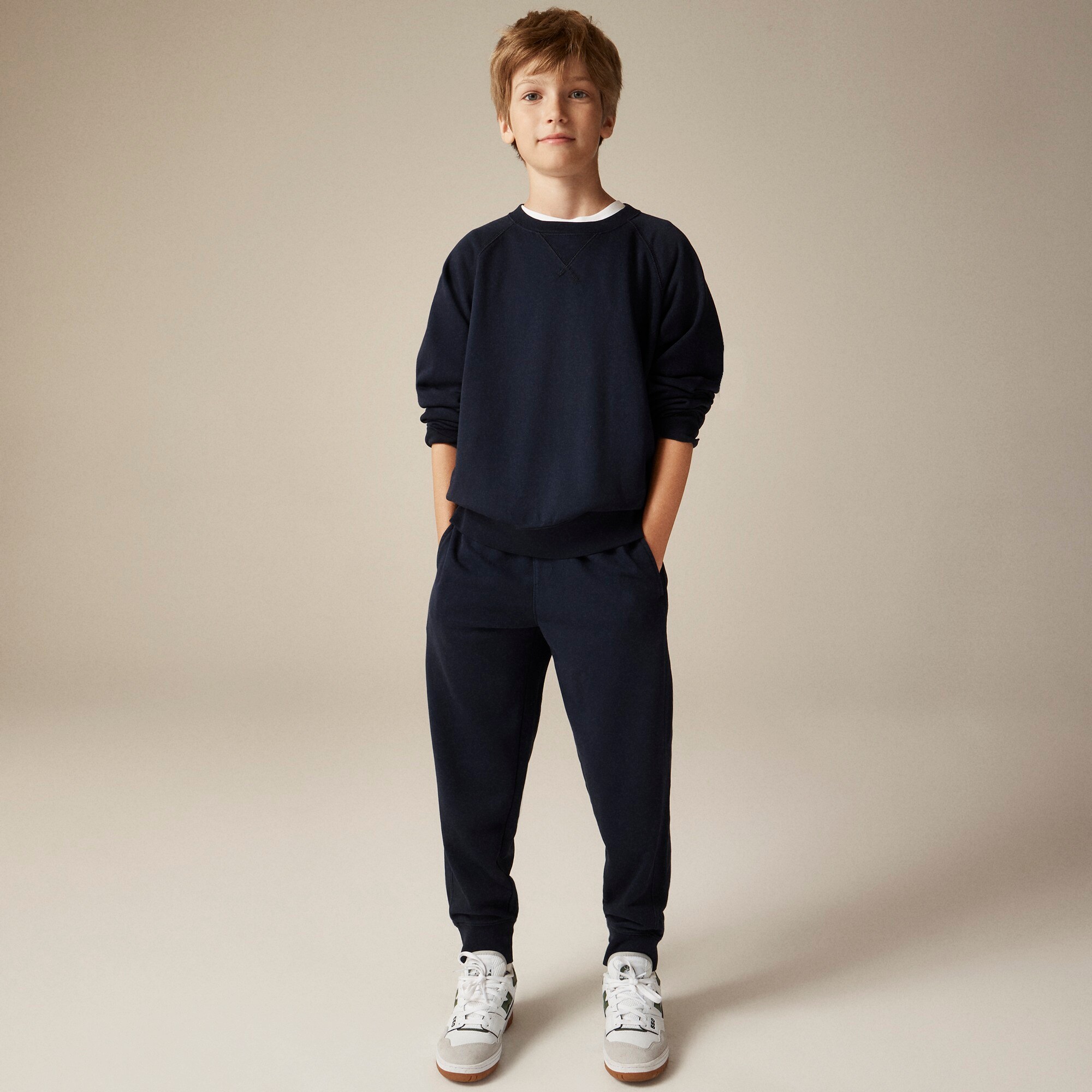 Kids' garment-dyed slim-slouchy jogger pant in terry
