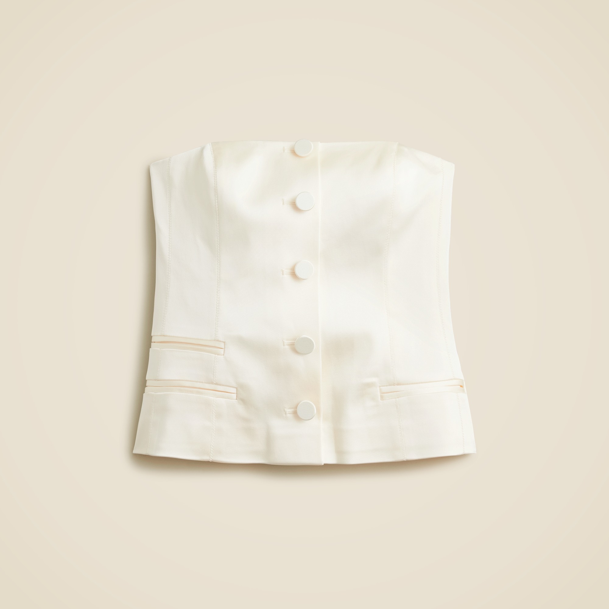 Anna October© X J.Crew corset top in stretch satin