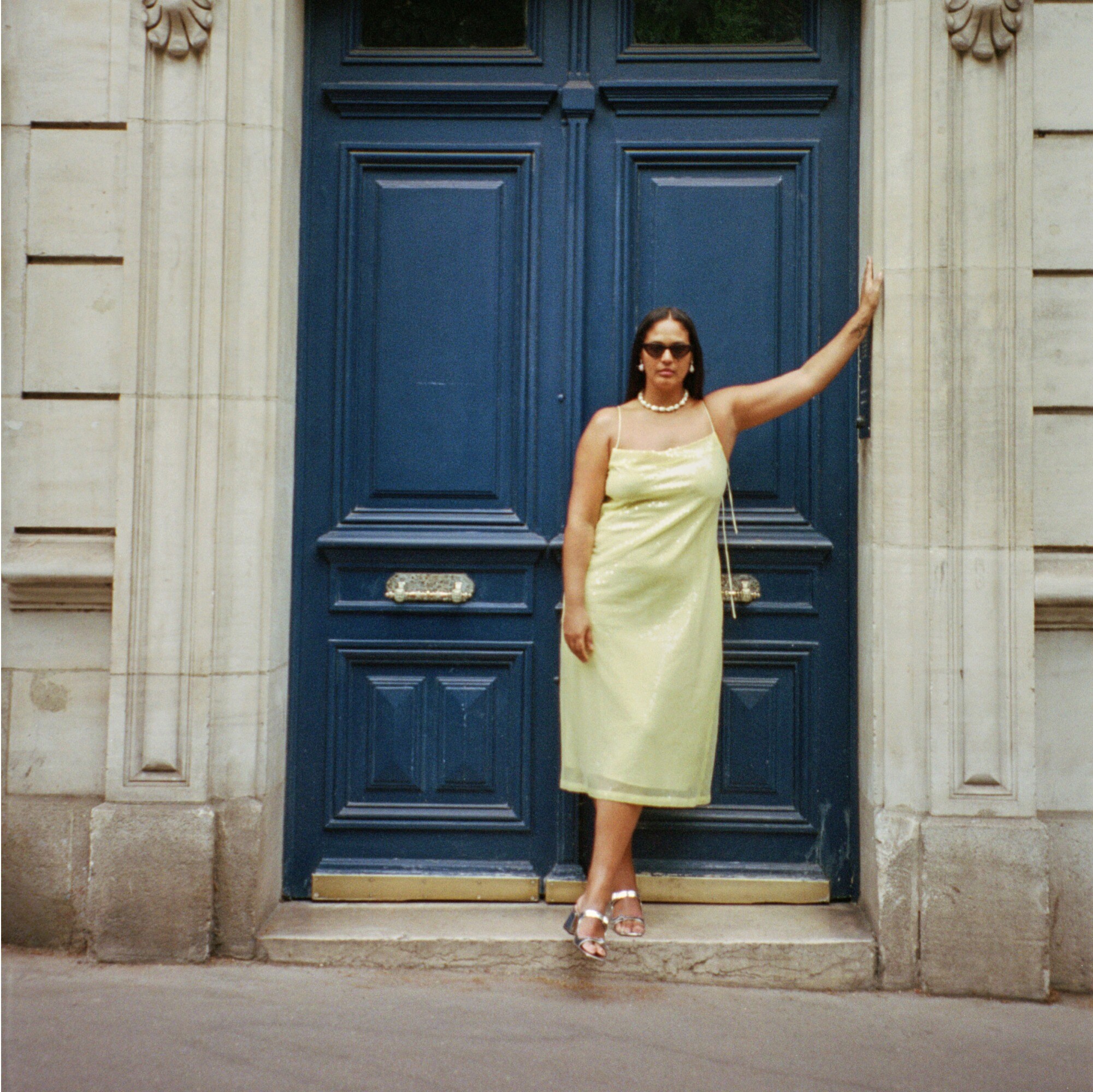 Anna October© X J.Crew sequin slip dress