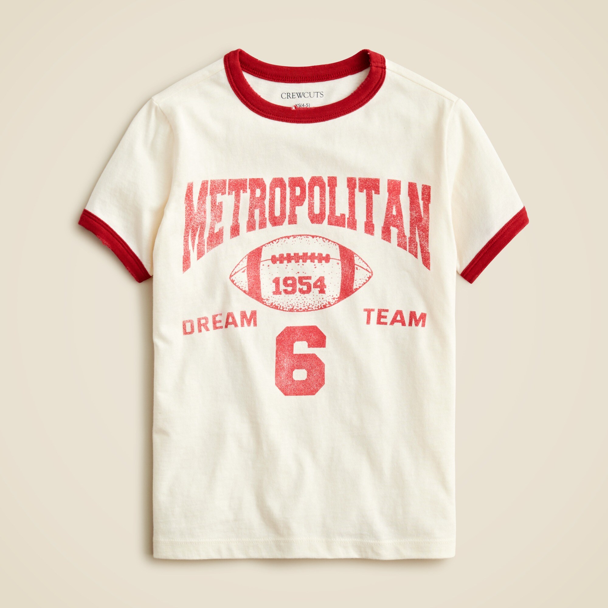 Kids' distressed football ringer graphic T-shirt