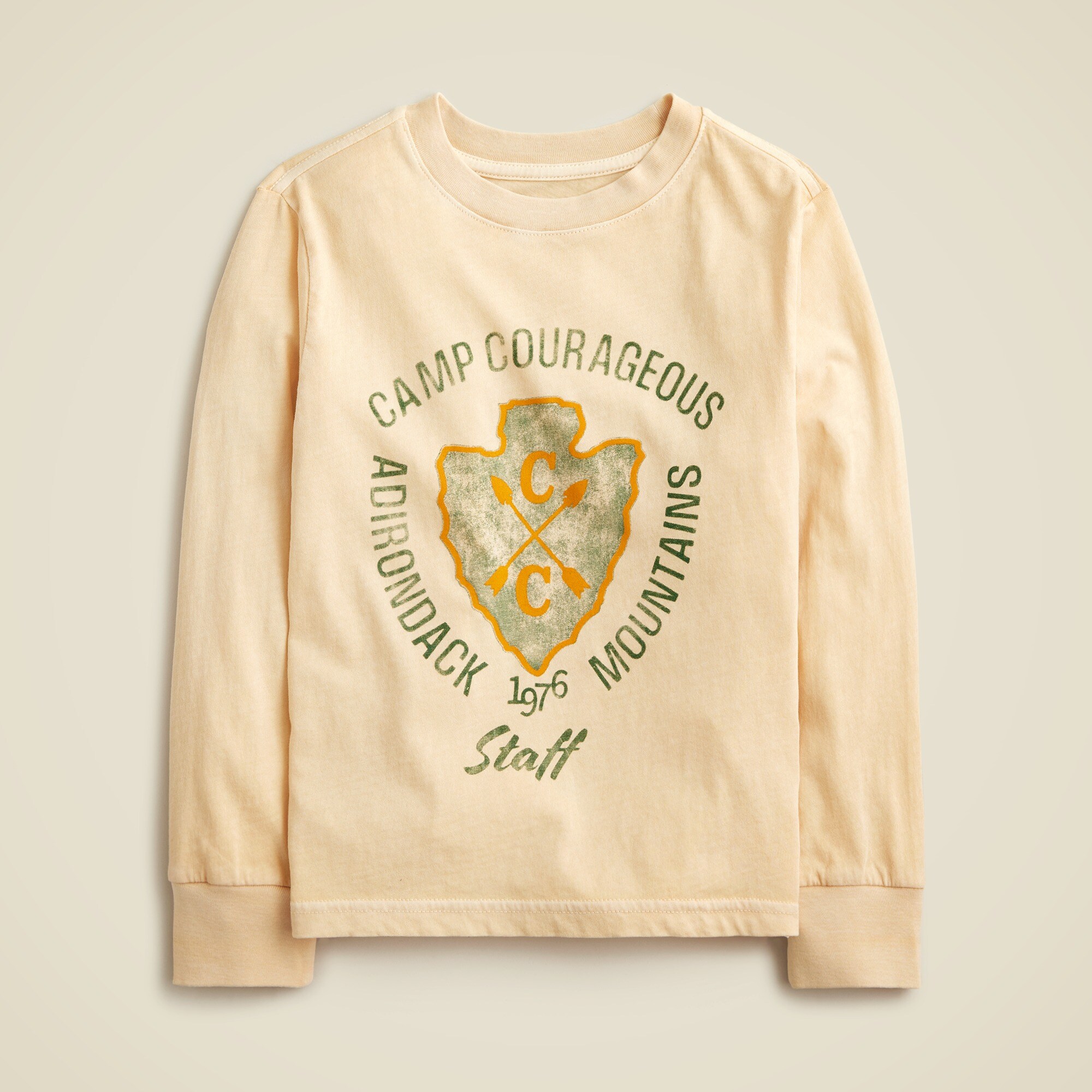 Kids' long-sleeve "camp courageous" graphic T-shirt
