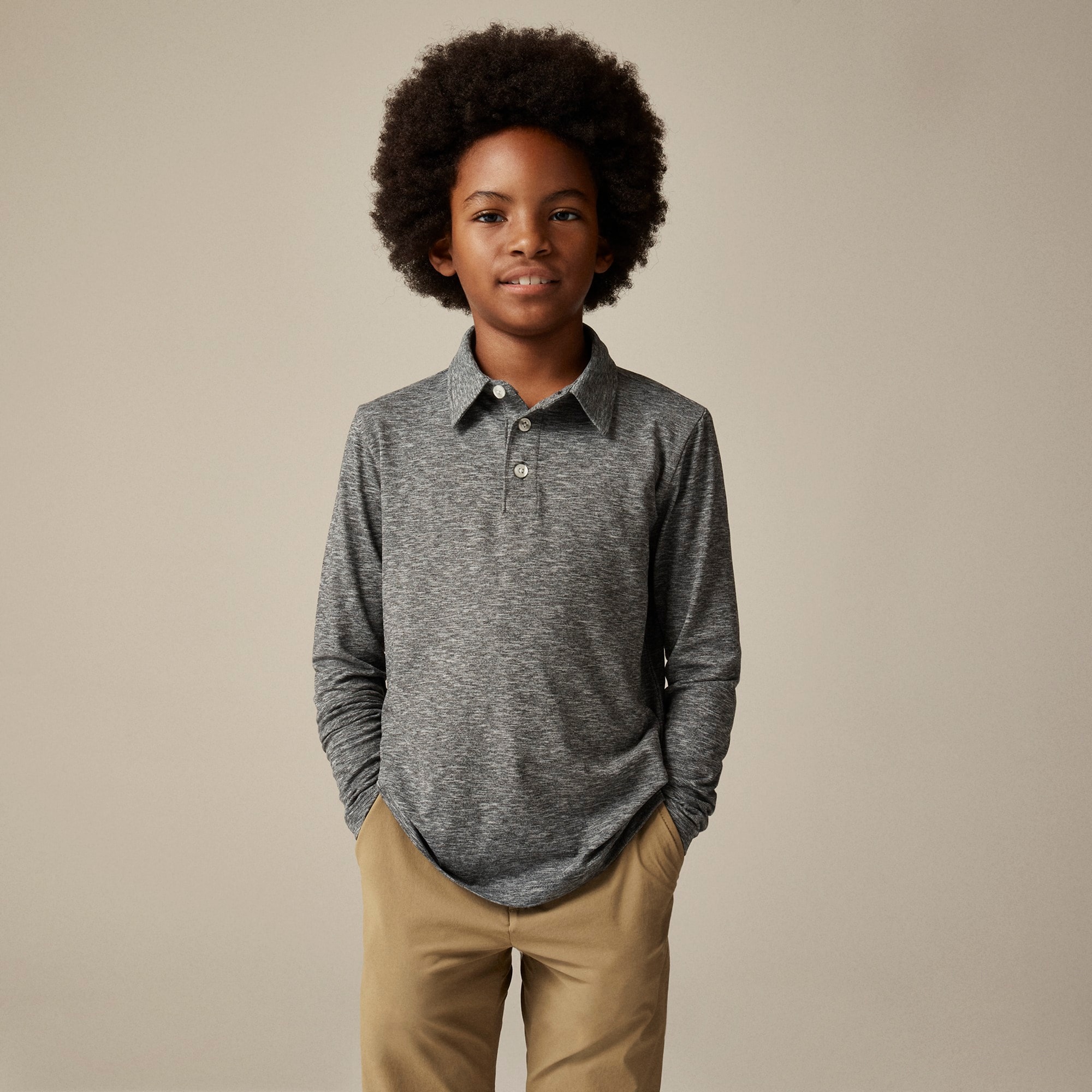 Kids' Long-sleeve Tech Polo Shirt For Boys | J.Crew