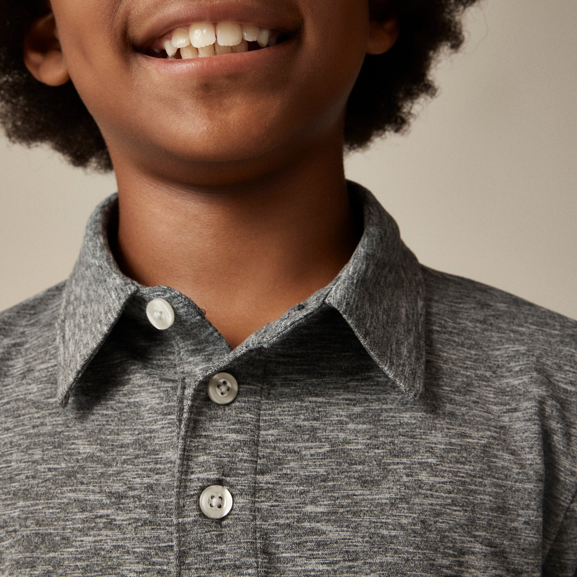 Kids' long-sleeve tech polo shirt