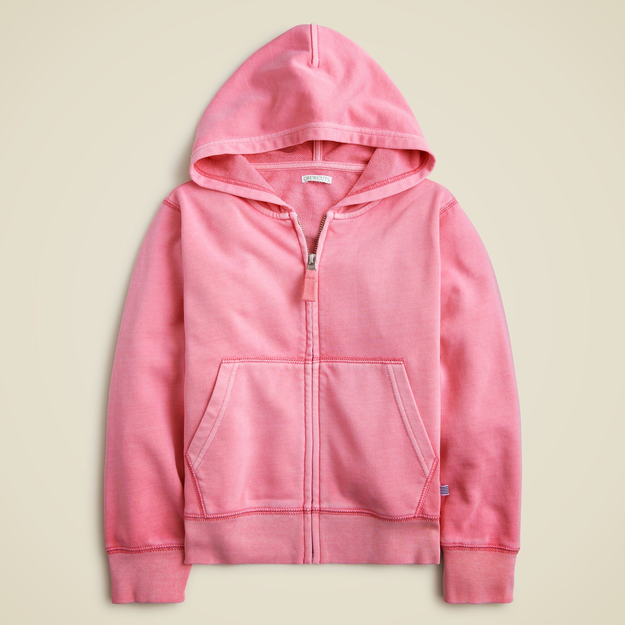  KID by Crewcuts garment-dyed zip-up hoodie