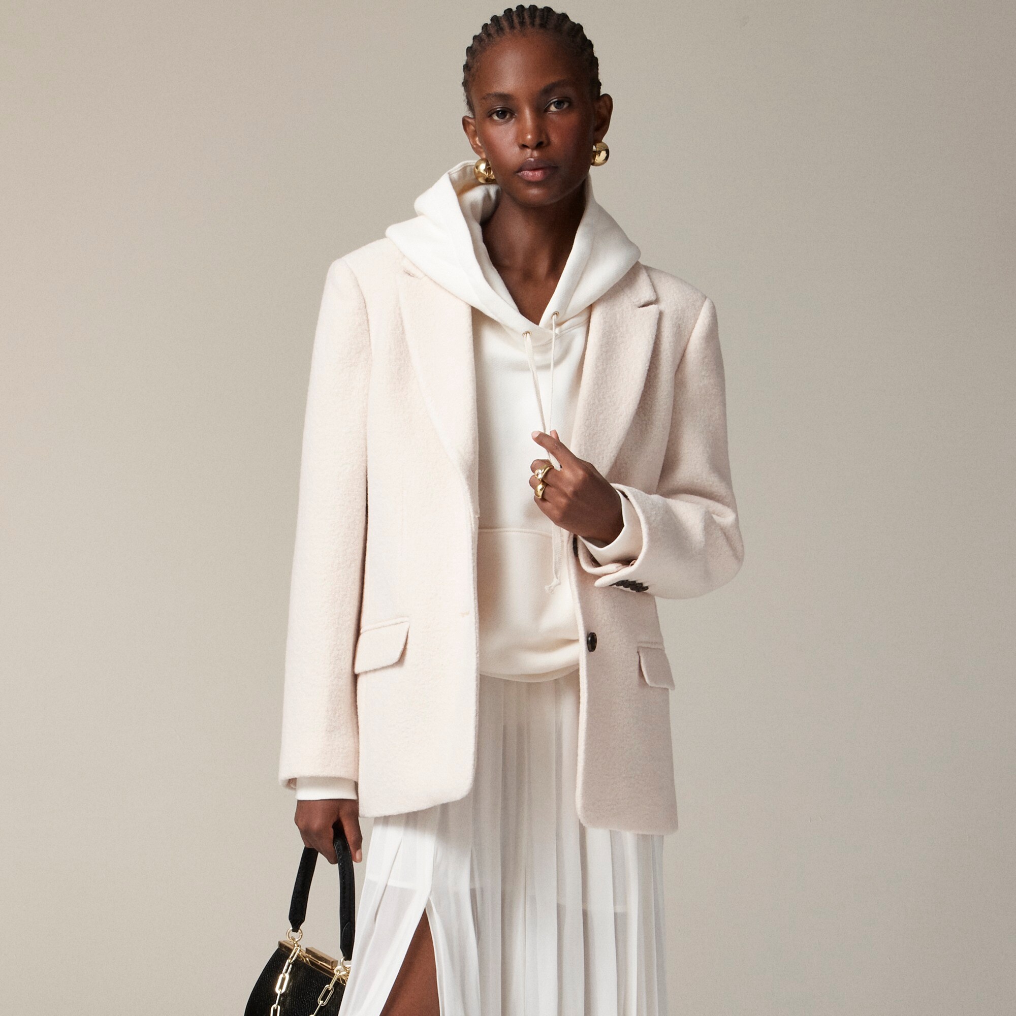 Boiled wool blazer womens outlet