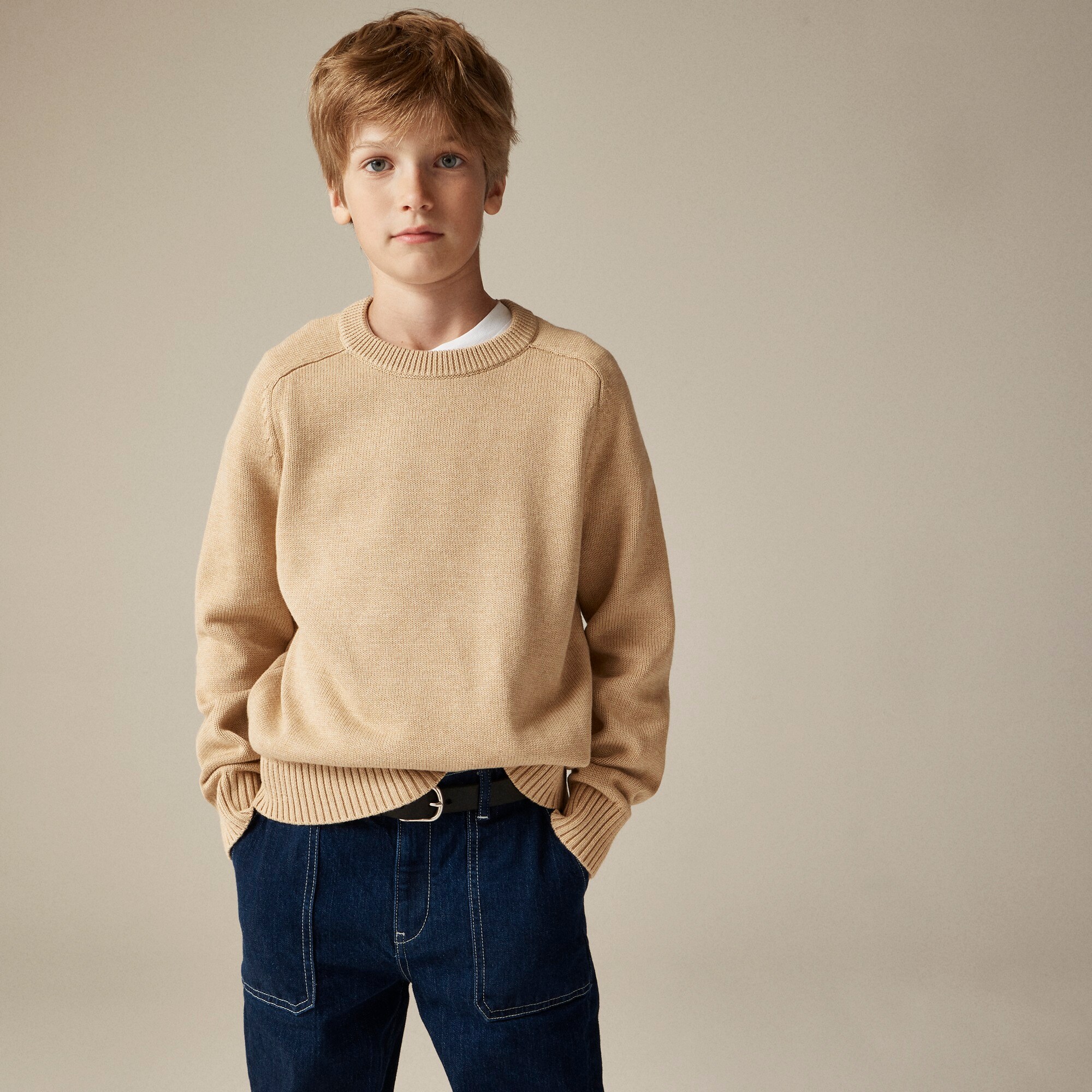  Kids' heritage cotton crewneck sweater