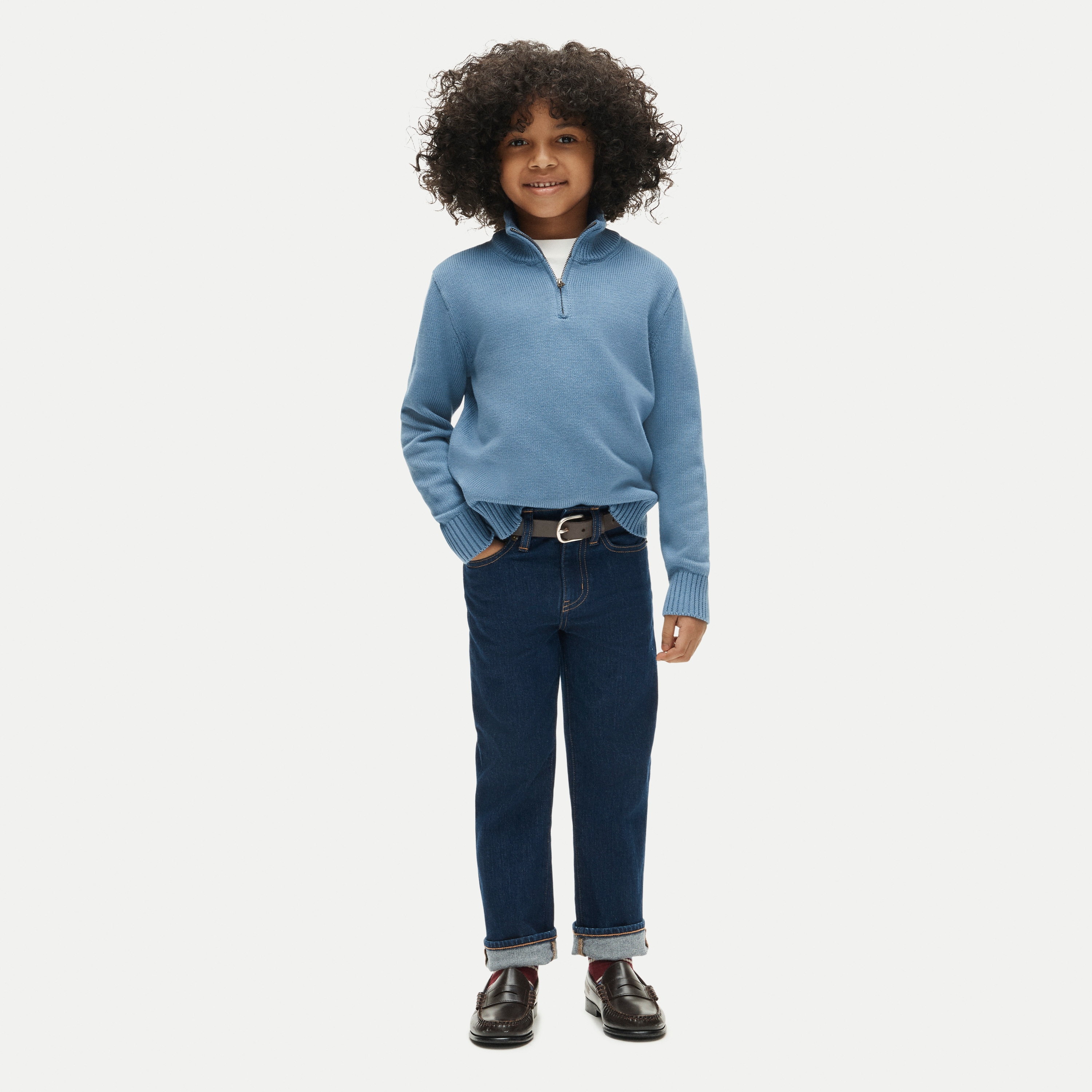 Kids' heritage cotton quarter-zip sweater
