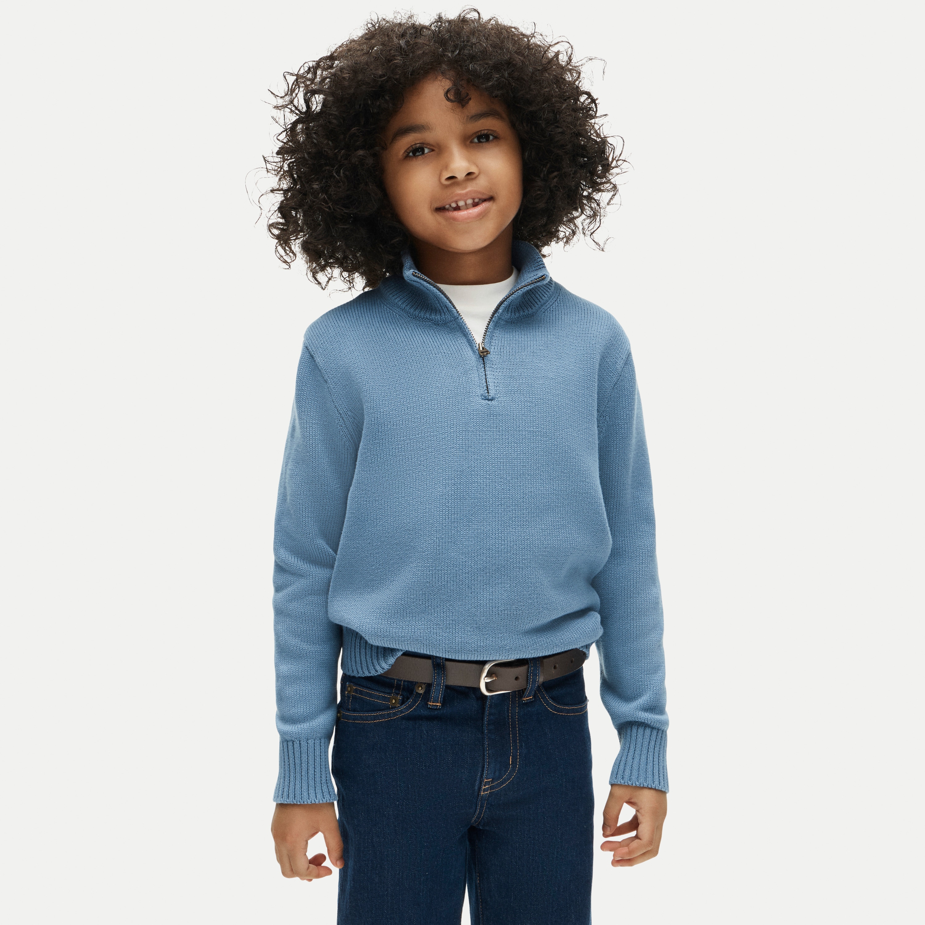 Kids' heritage cotton quarter-zip sweater