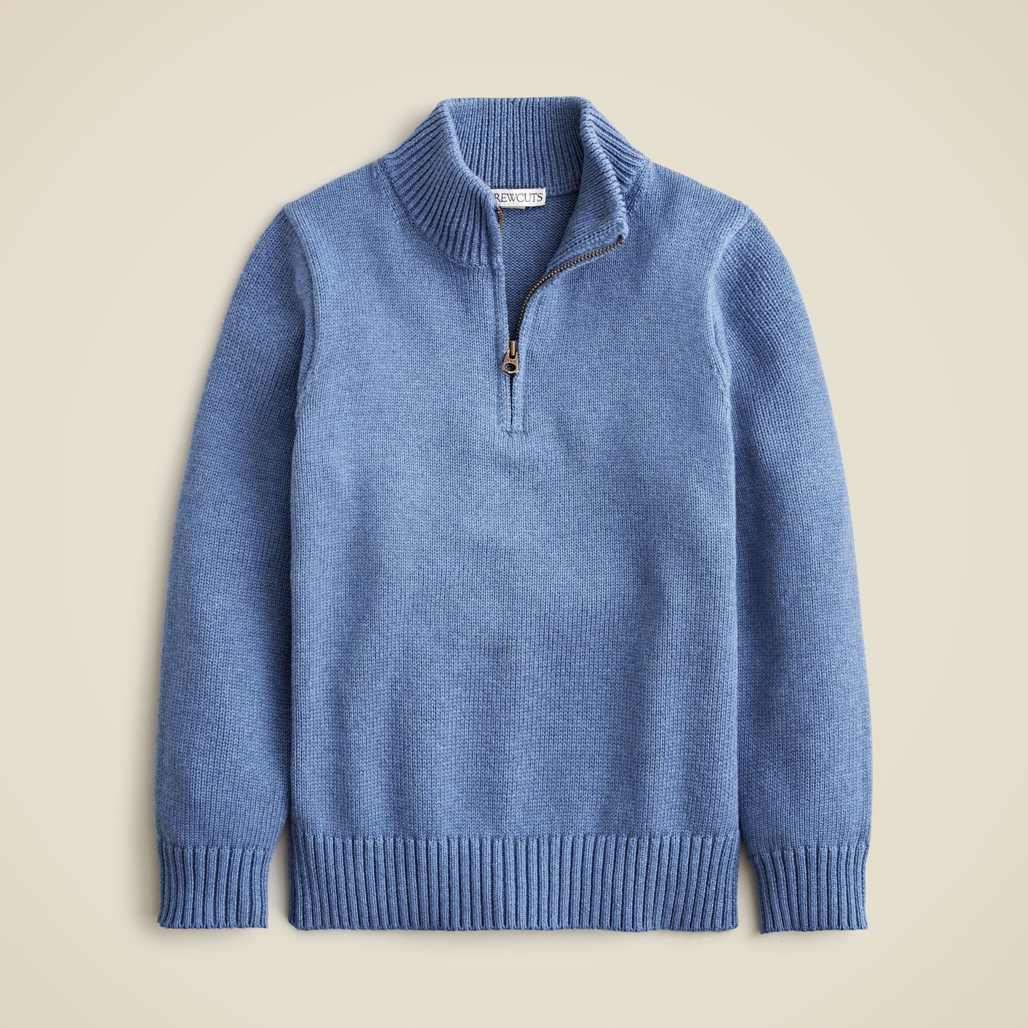 Kids' heritage cotton half-zip sweater