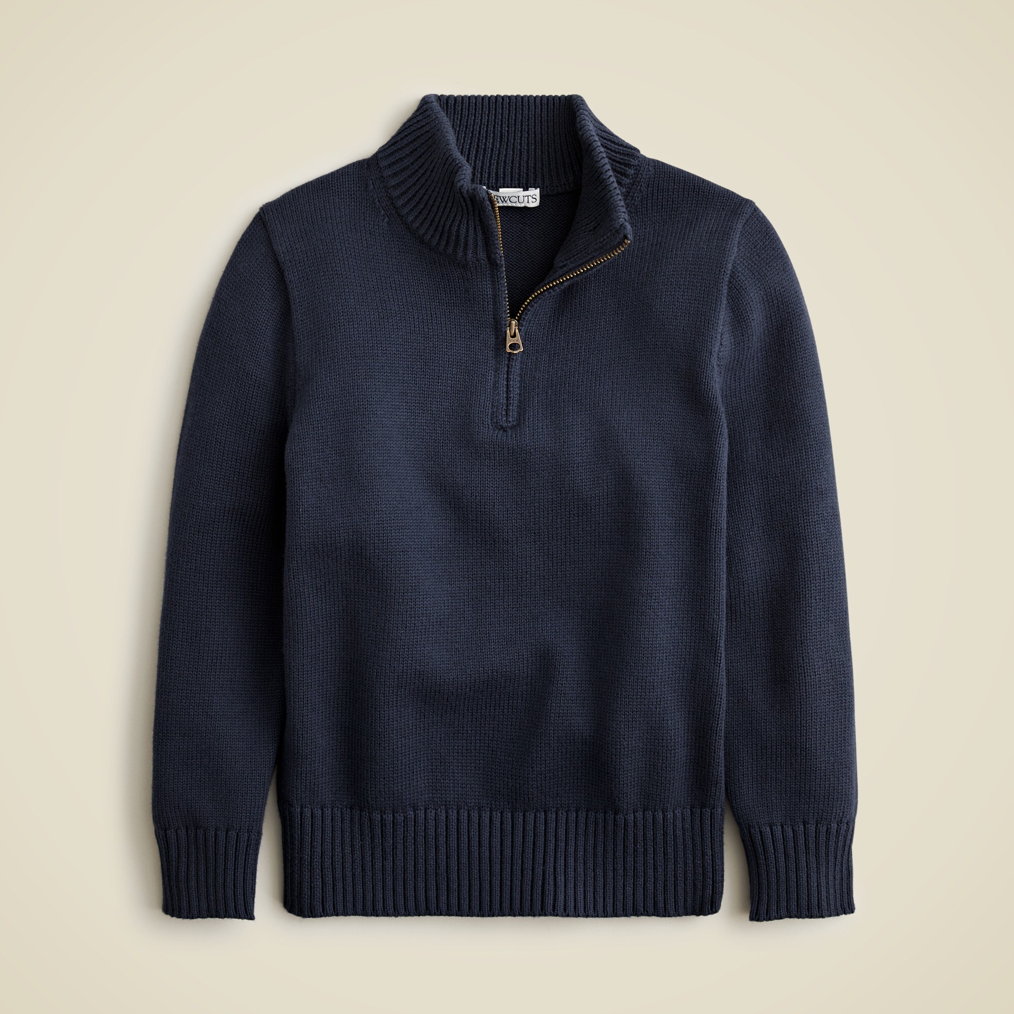 Kids heritage cotton half zip sweater