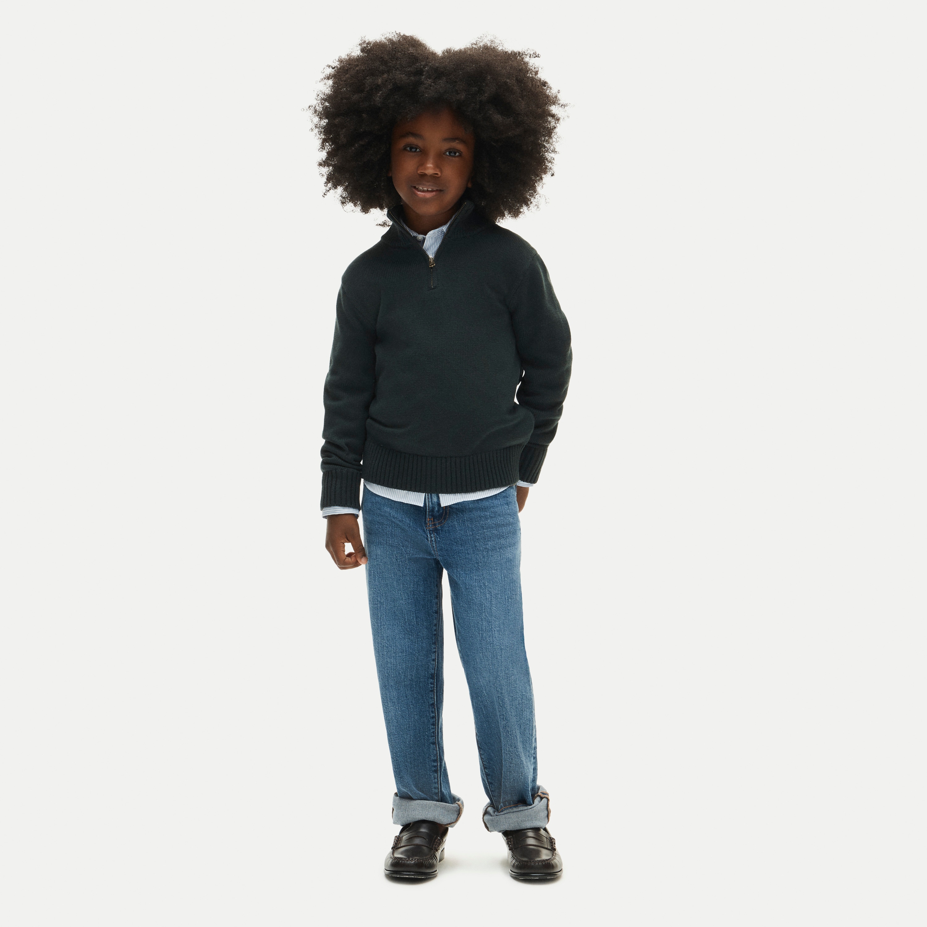 Kids' heritage cotton quarter-zip sweater