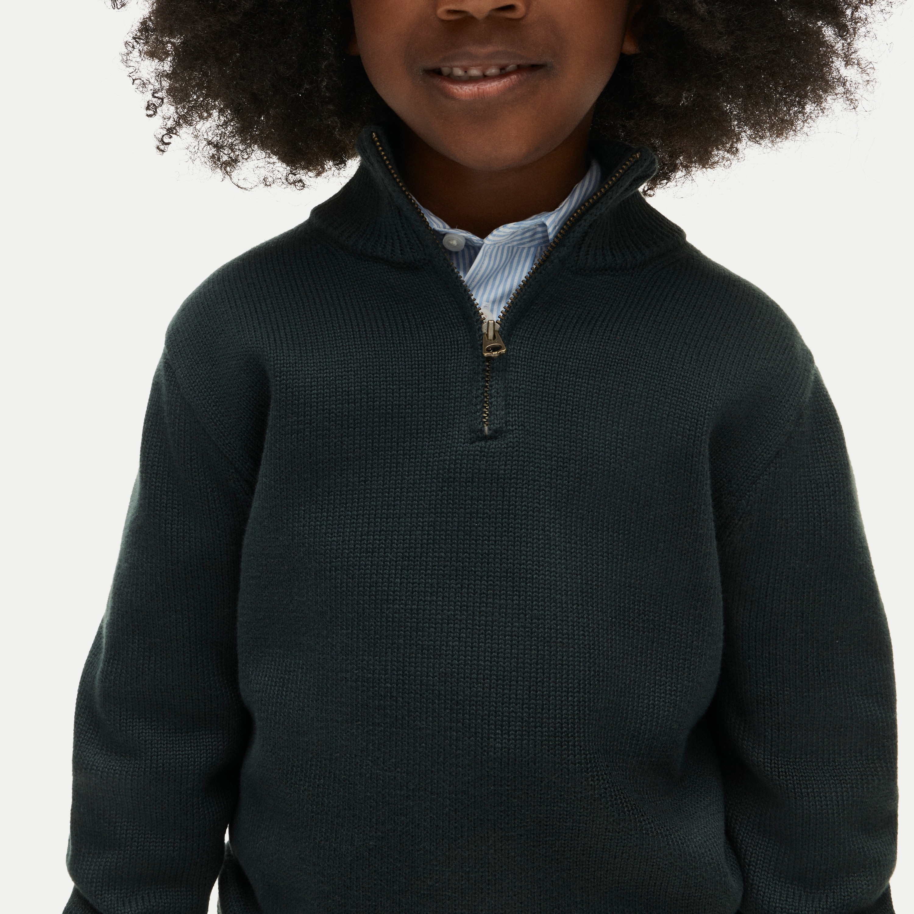 Kids' heritage cotton quarter-zip sweater