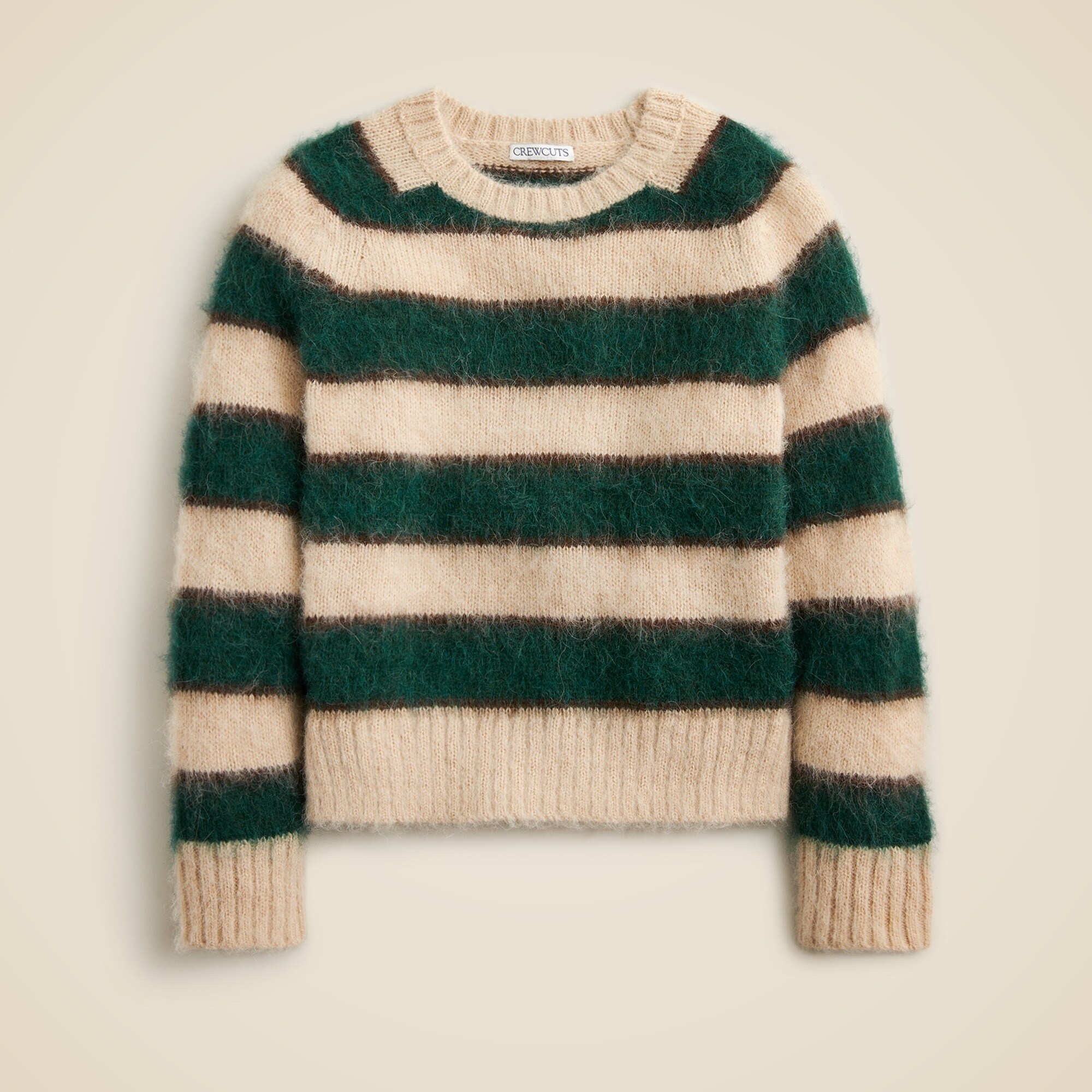 Kids' textured crewneck sweater in stripe