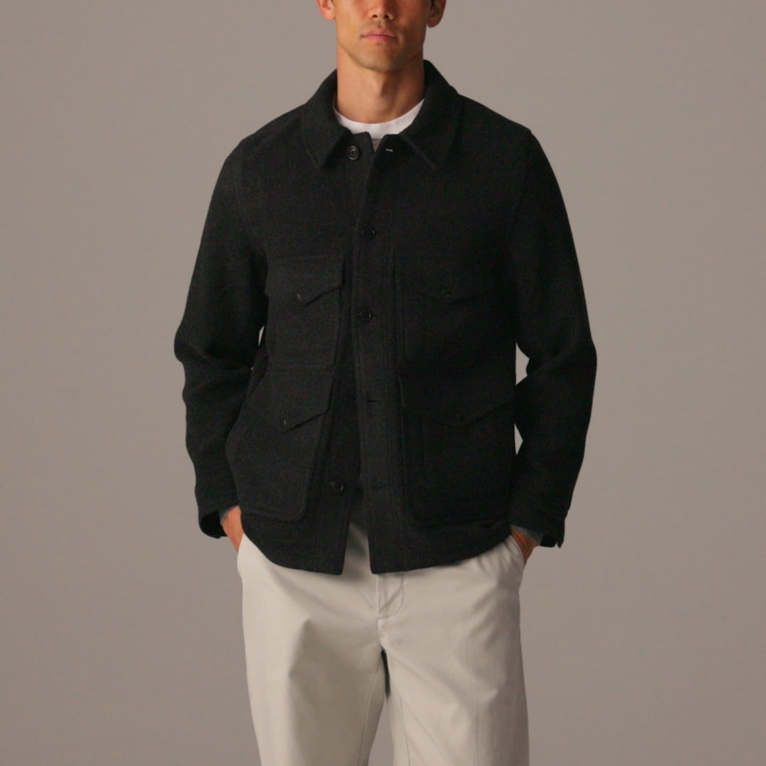 Cruiser jacket in double-faced wool blend