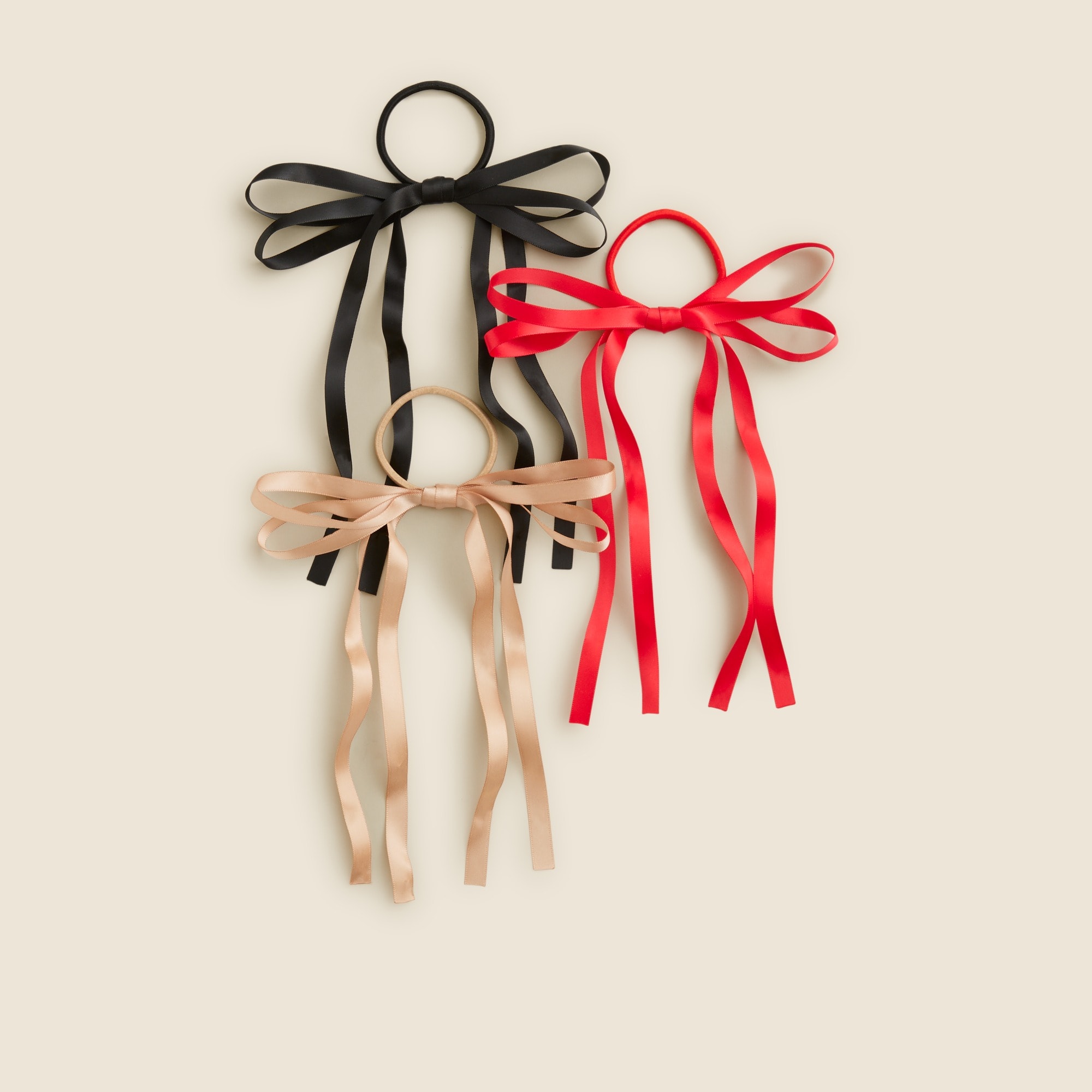 Ribbon bow hair ties pack