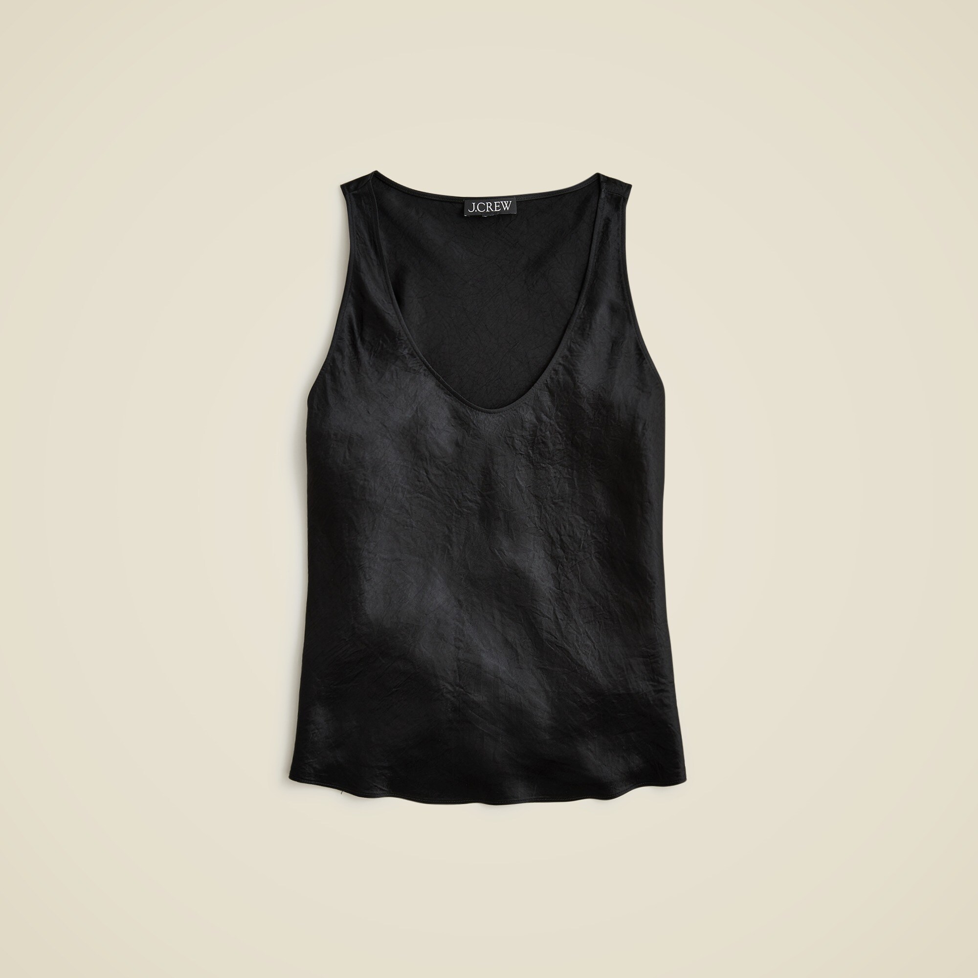 Scoopneck tank top in textured satin