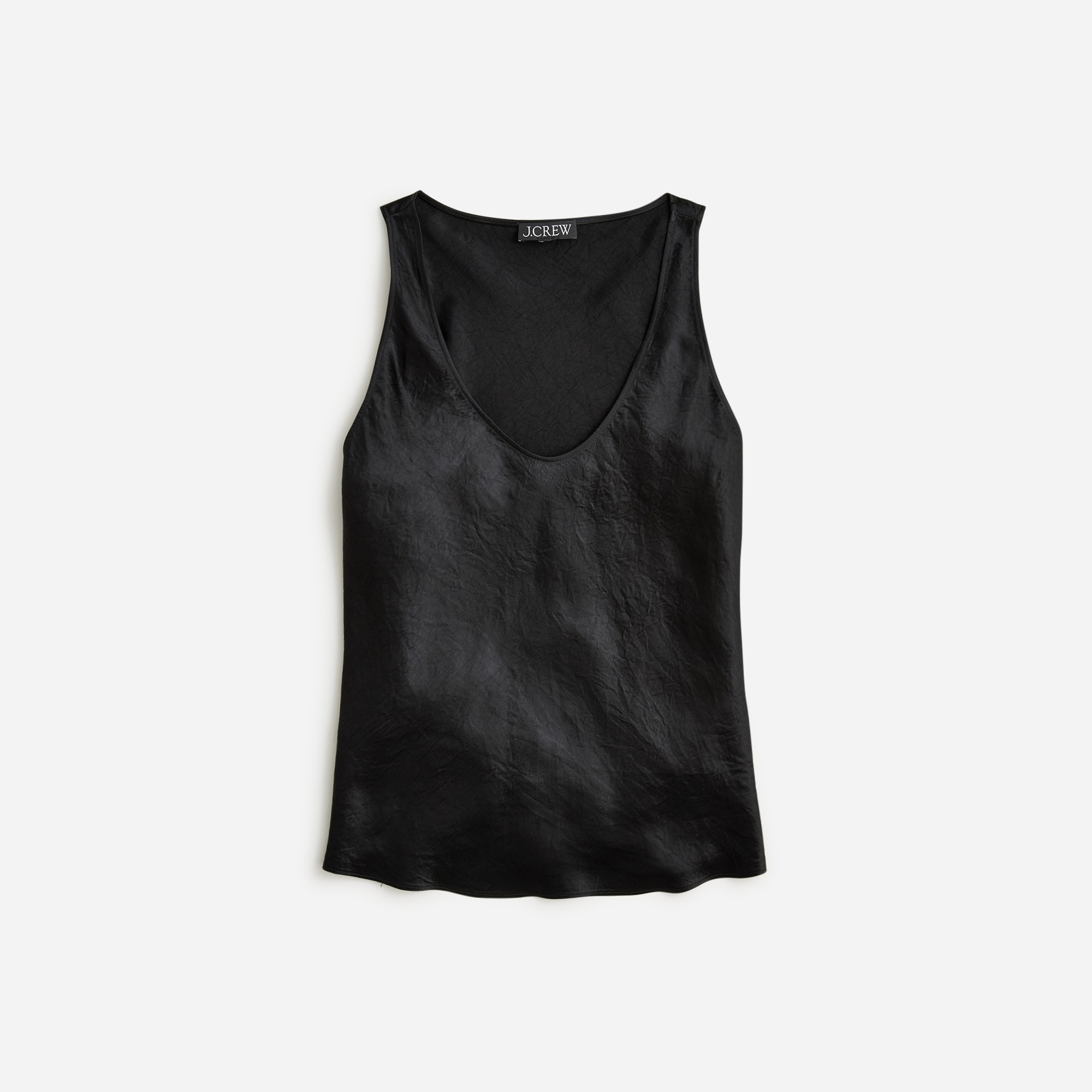womens Sccopneck tank top in textured satin