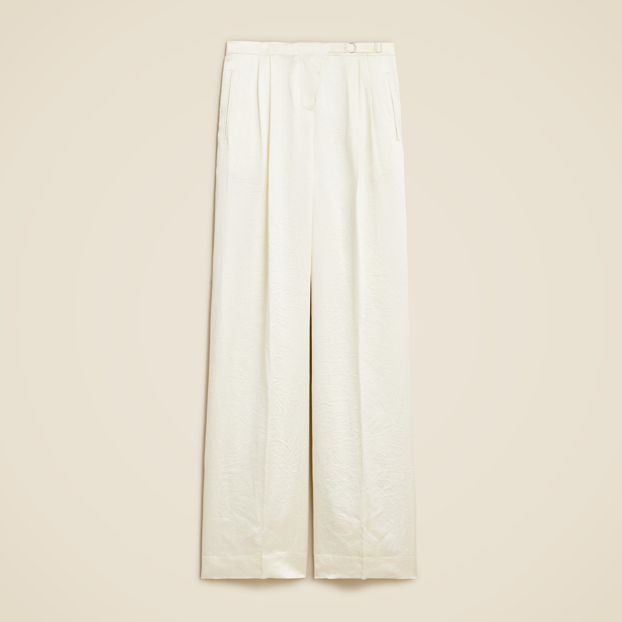 Anna October© X J.Crew wide-leg trouser in textured satin
