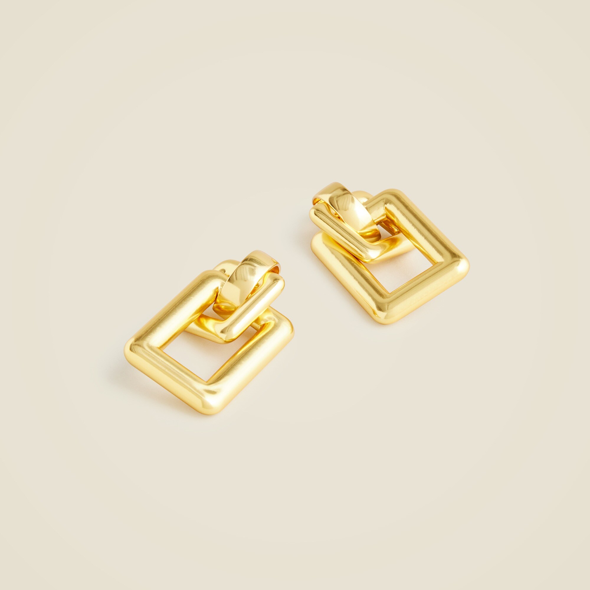 Oversized double-square link earrings