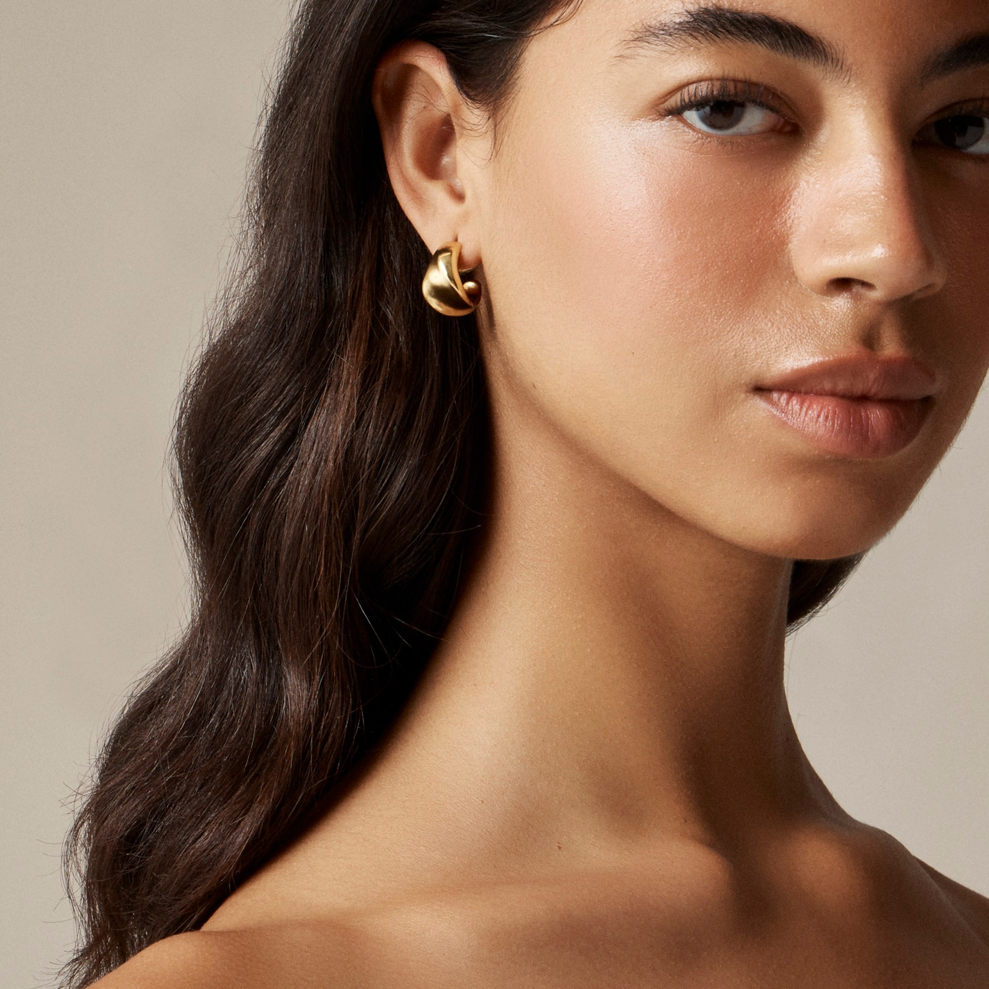 womens Curved hoop earrings