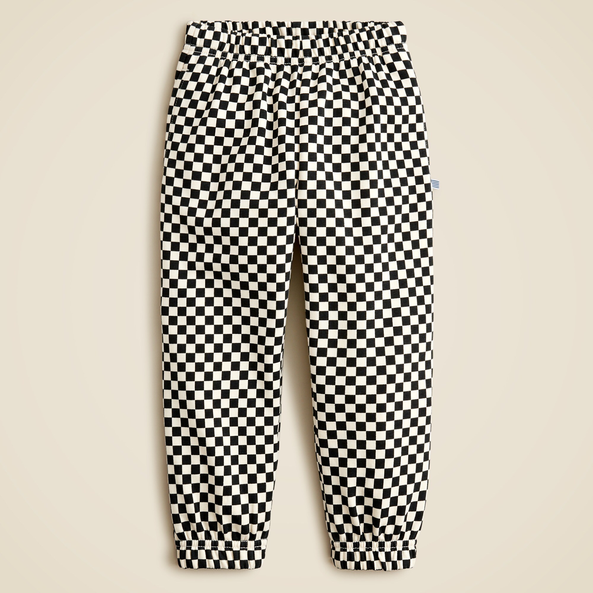 KID by Crewcuts garment-dyed sweatpant in checkerboard print