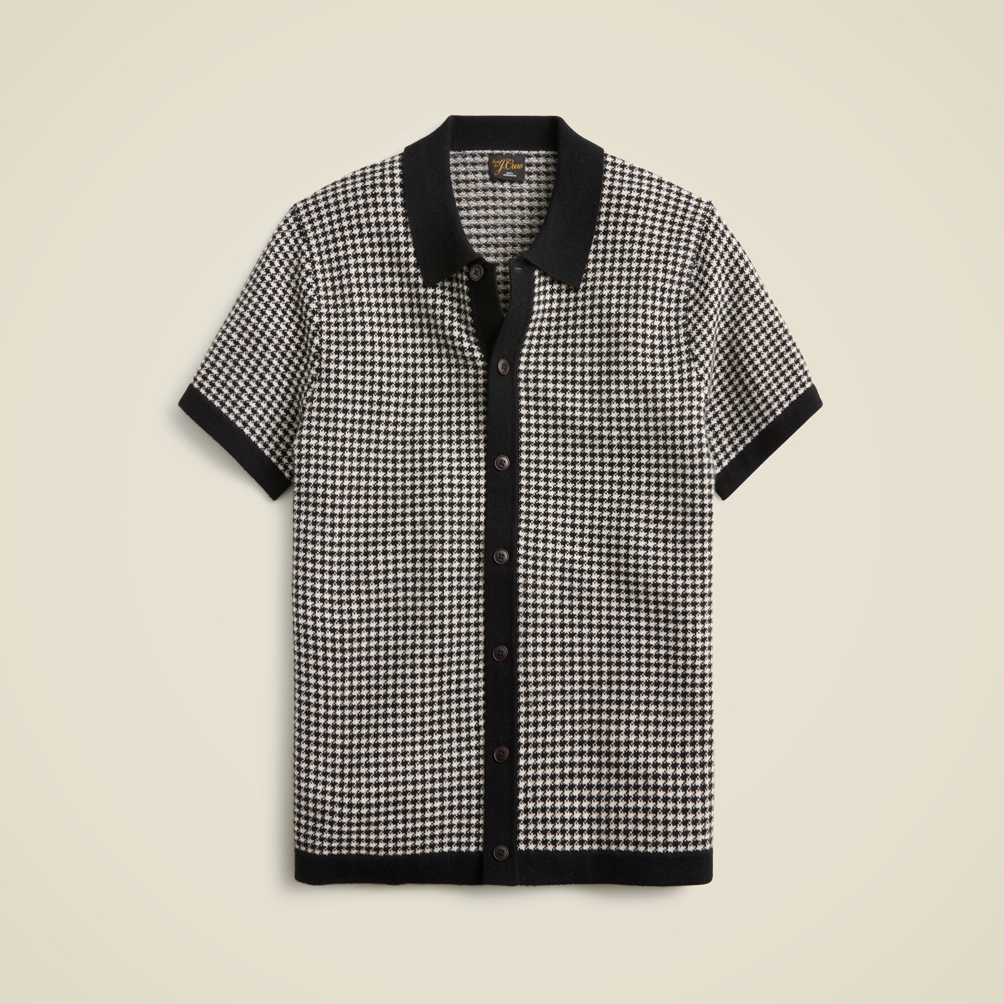 新品◆Square Button Collar Design Knit Tops CIDER Women's Knit Collar Geometric Button Short Sleeve Top: Blue