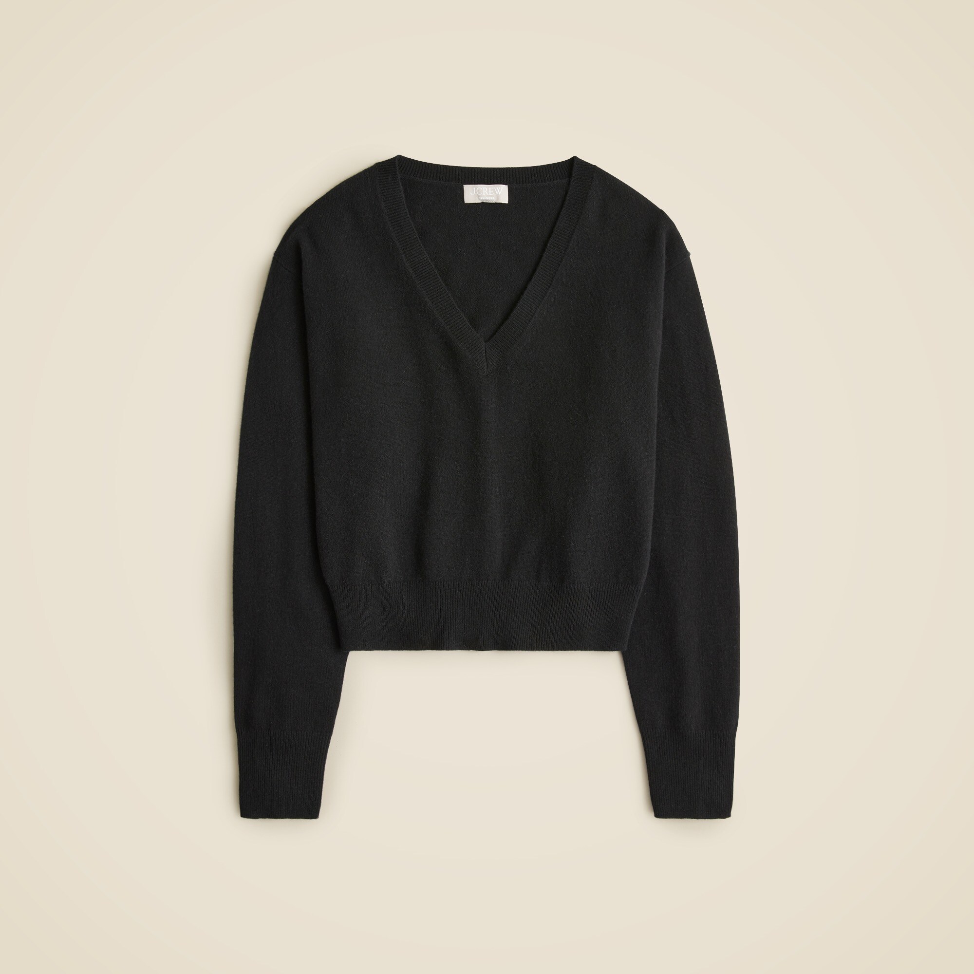 Cashmere shrunken V-neck sweater