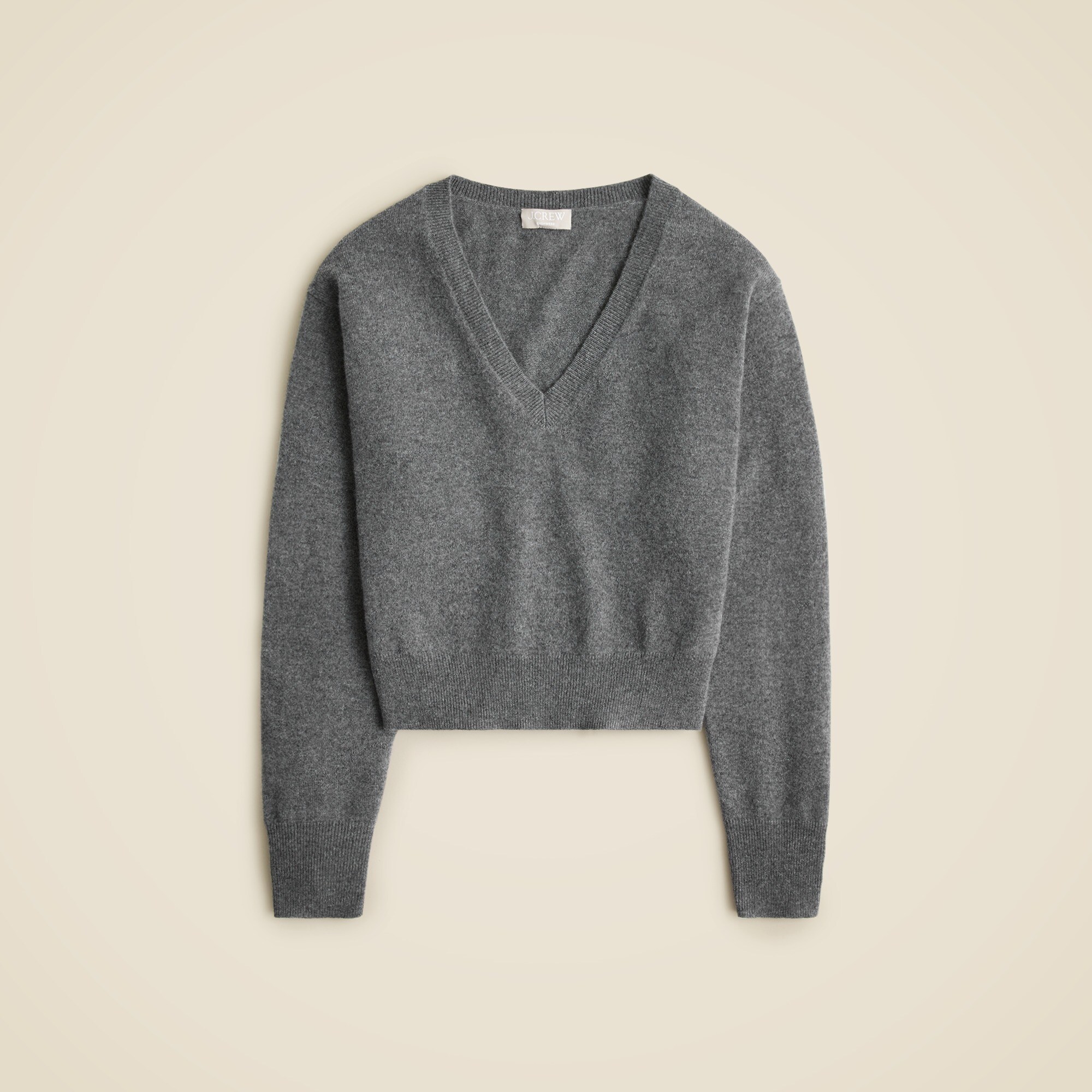 Cashmere shrunken V-neck sweater