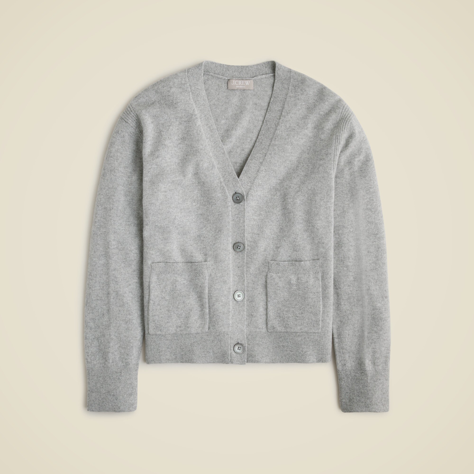 Cashmere patch pocket cardigan sweater
