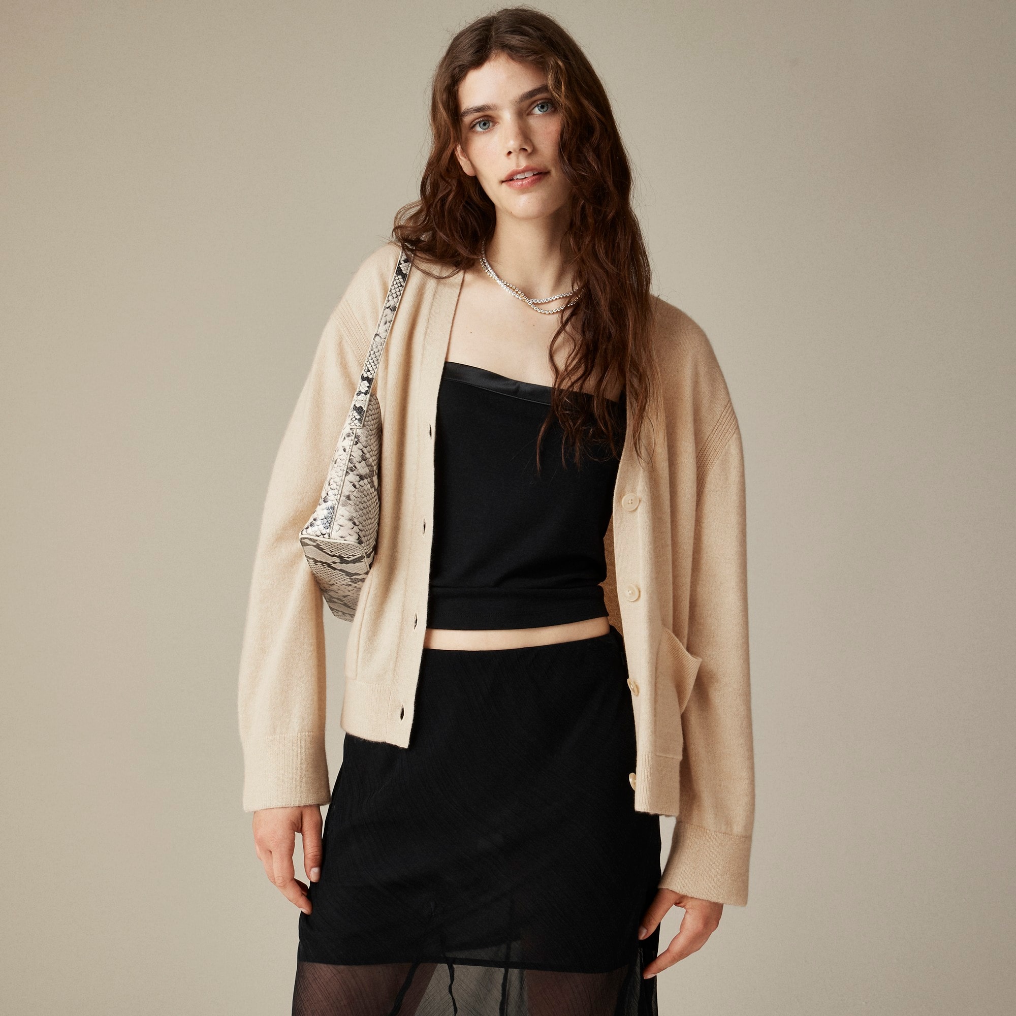 Cashmere patch-pocket cardigan