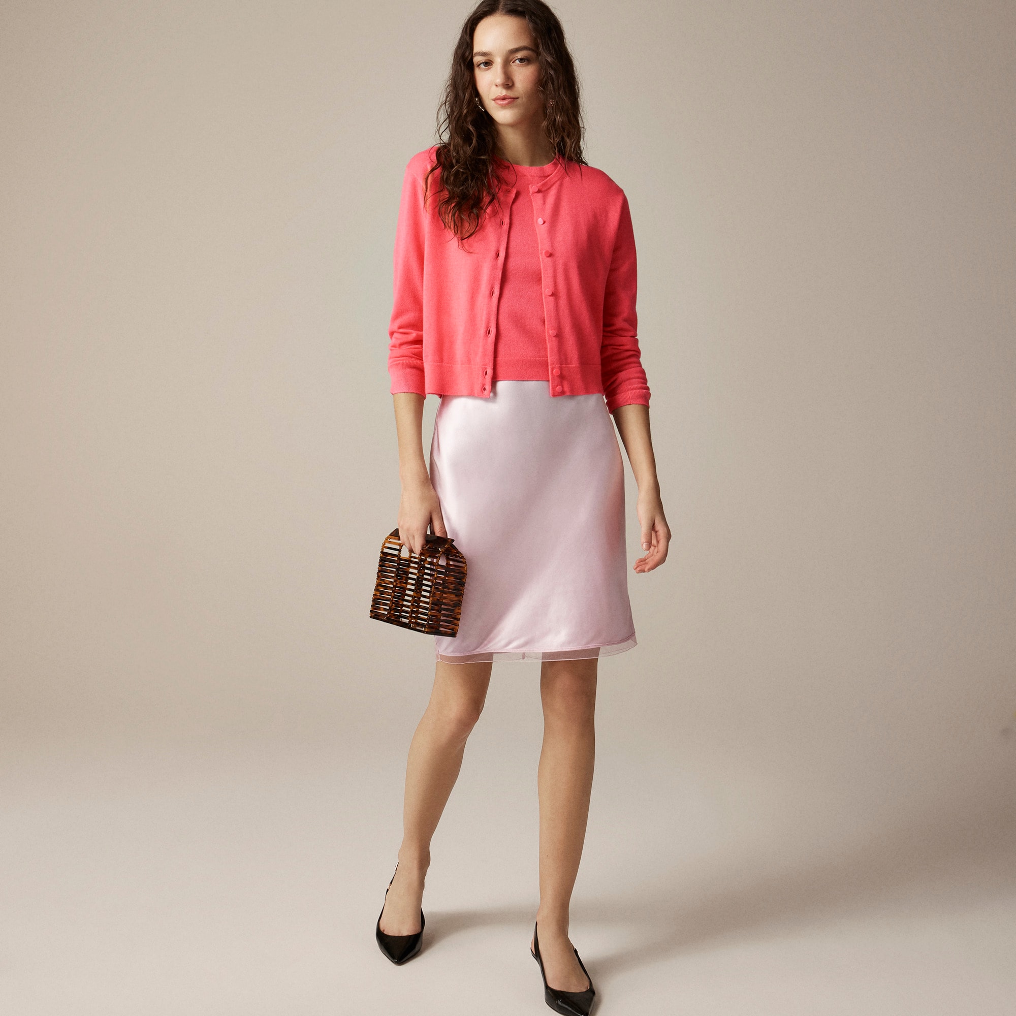 Featherweight cashmere-blend cropped sweater shell