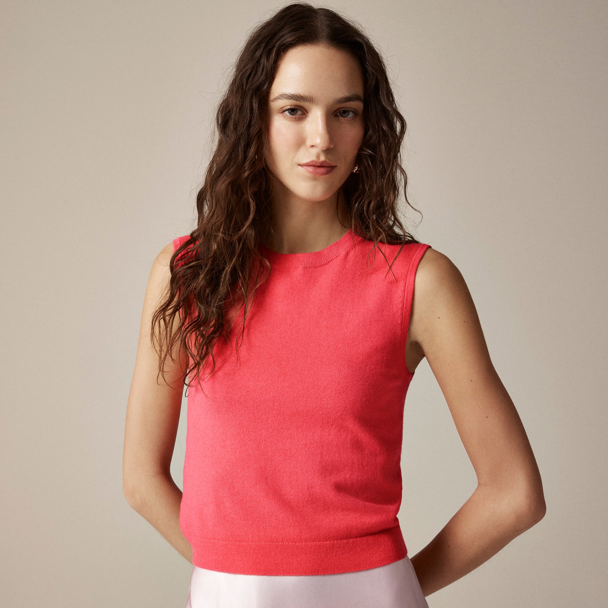  Featherweight cashmere-blend cropped sweater shell