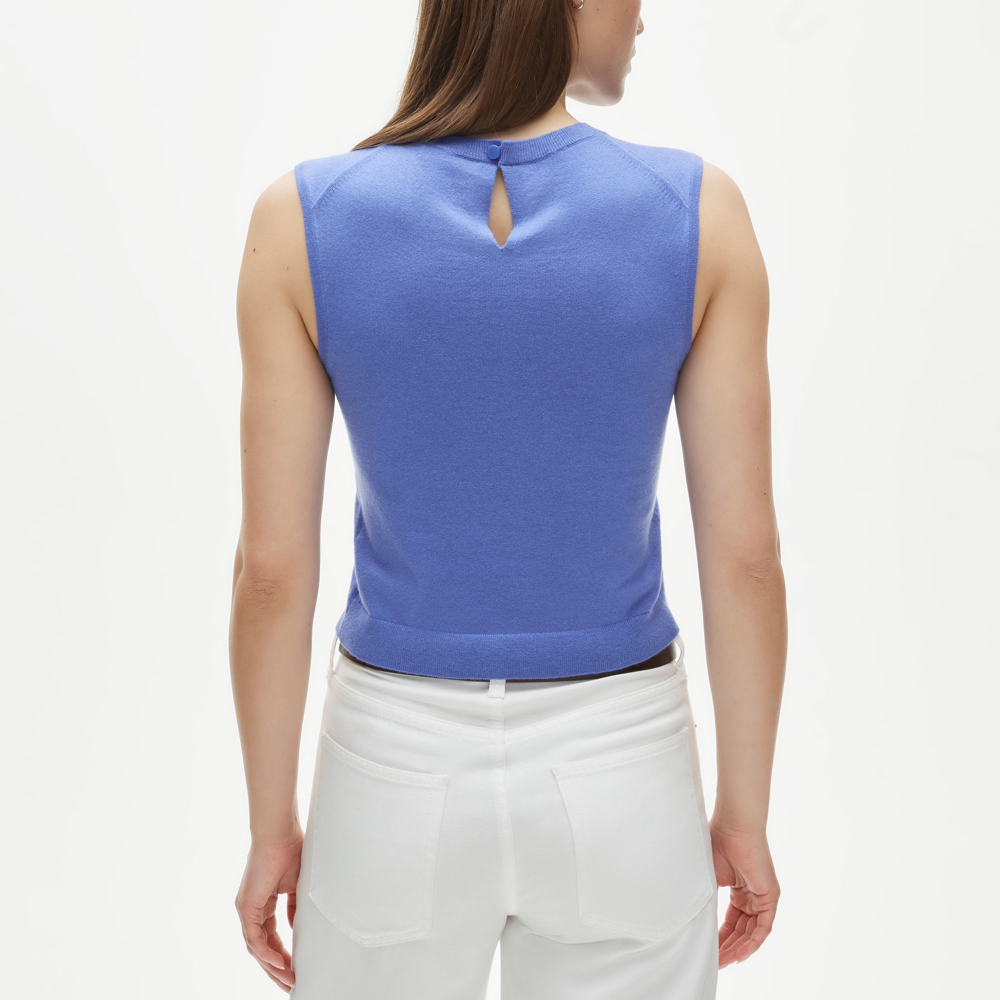Featherweight cashmere-blend cropped sweater shell - image 5