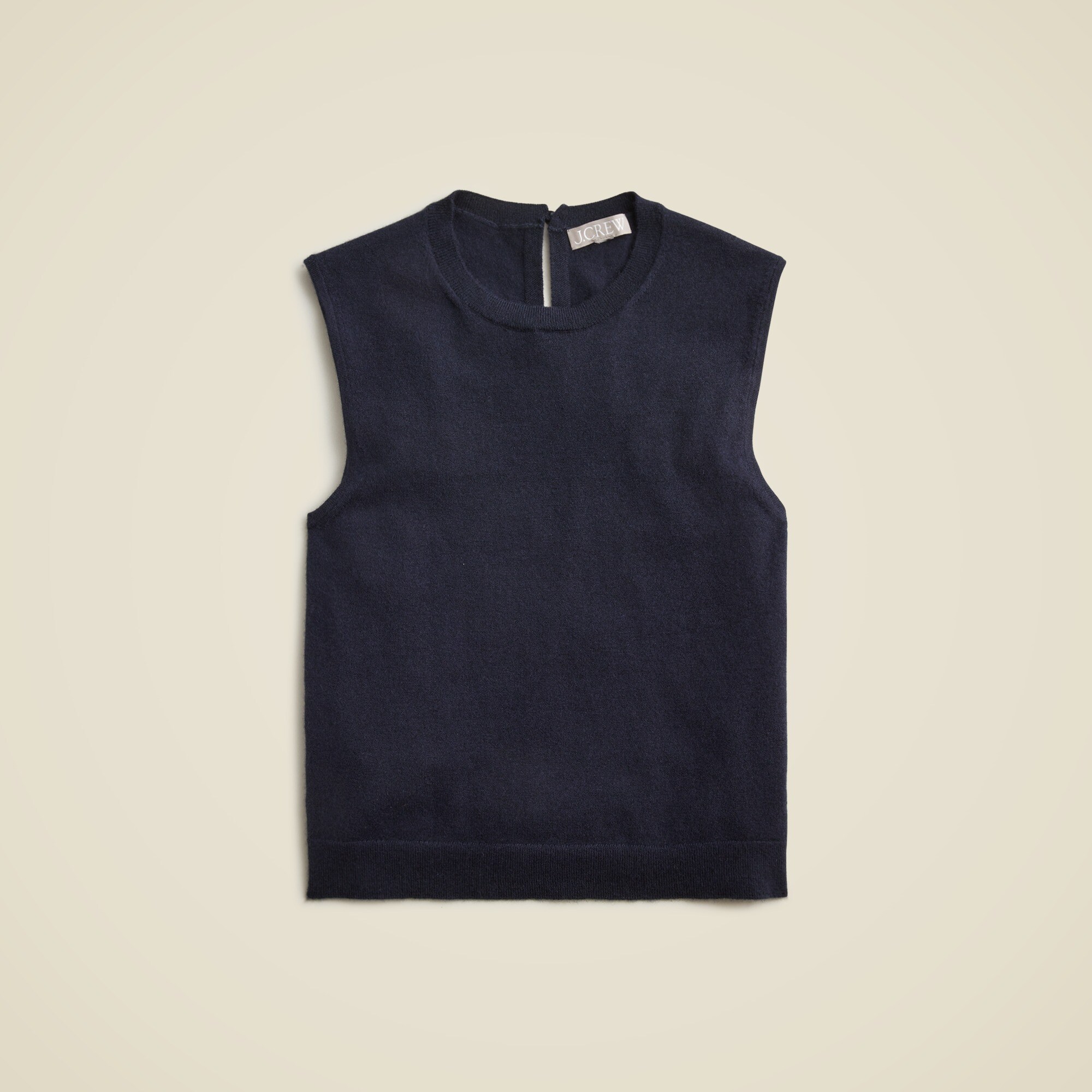 Featherweight cashmere blend cropped sweater shell