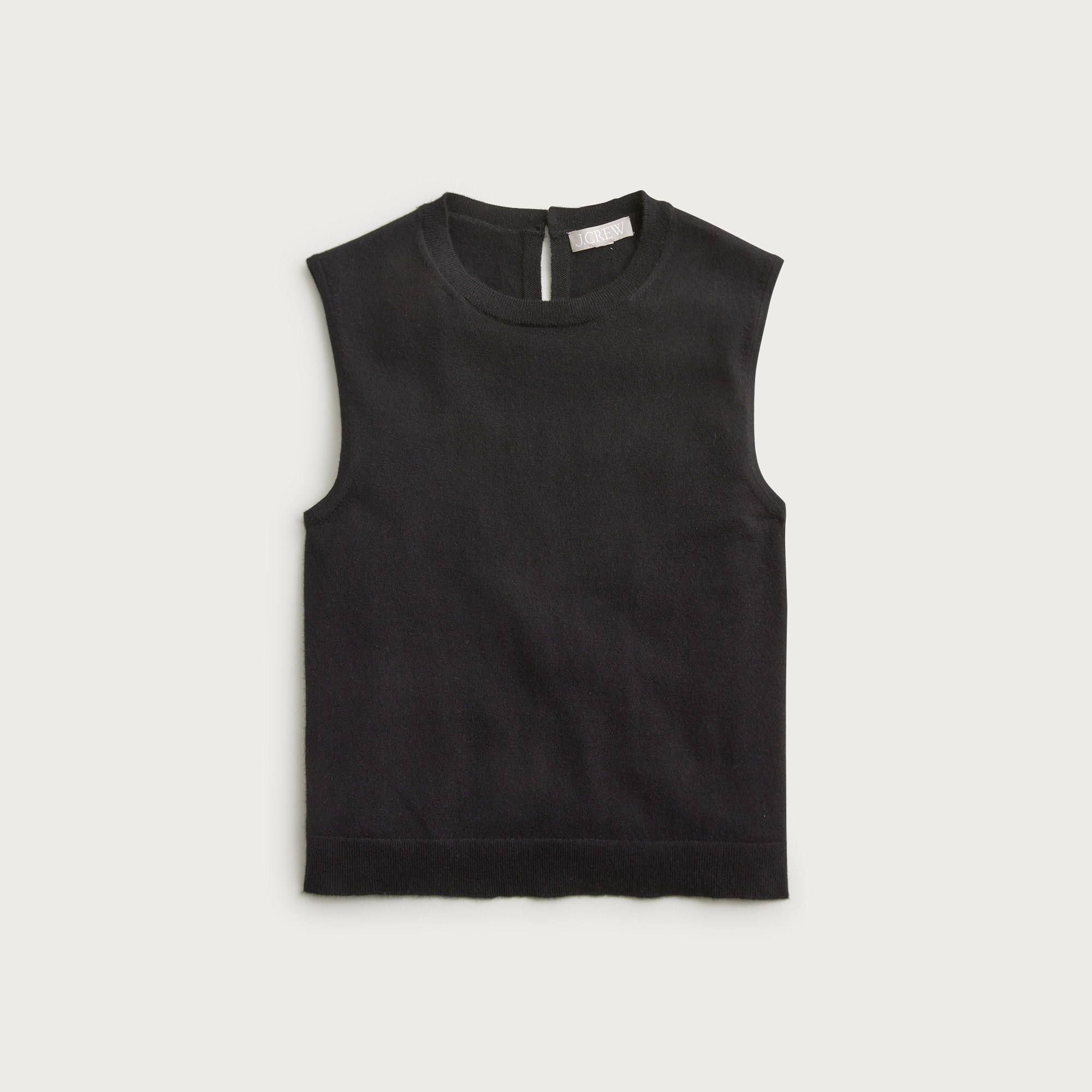 Featherweight cashmere-blend cropped sweater shell