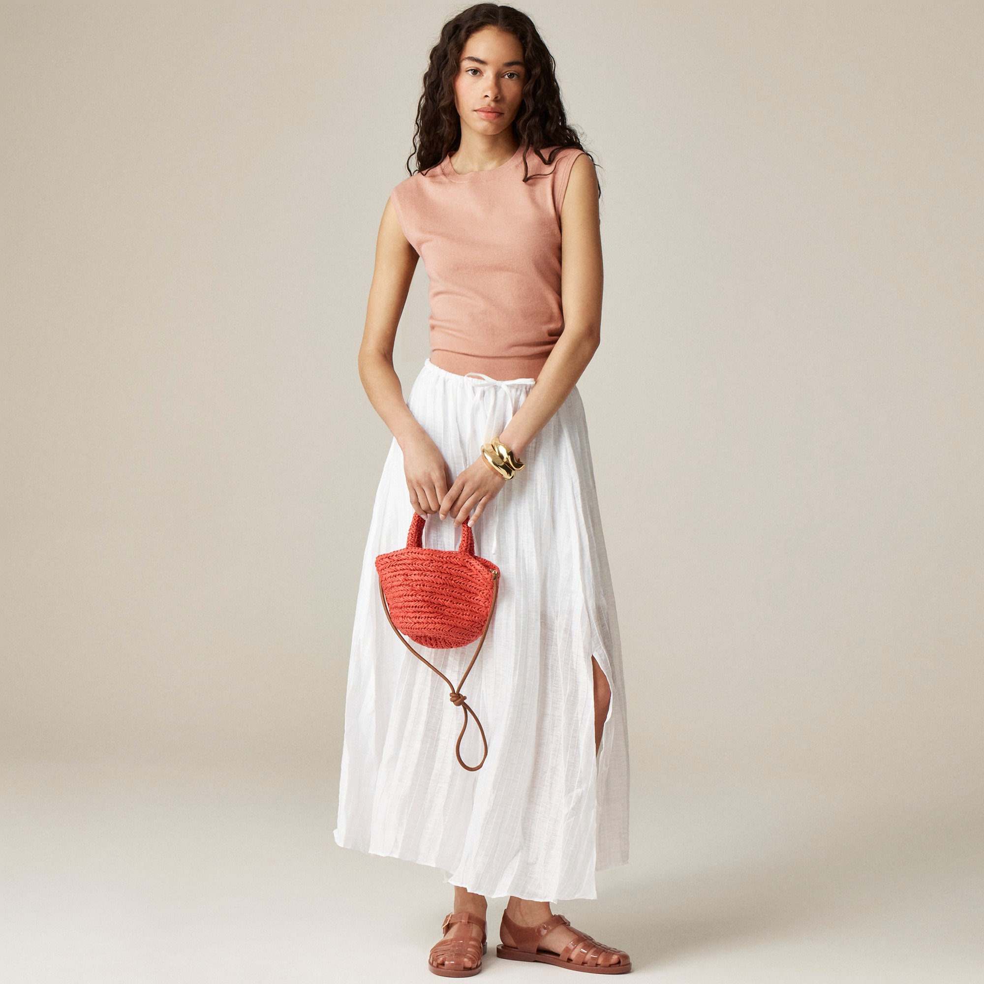 Featherweight cashmere-blend cropped sweater shell