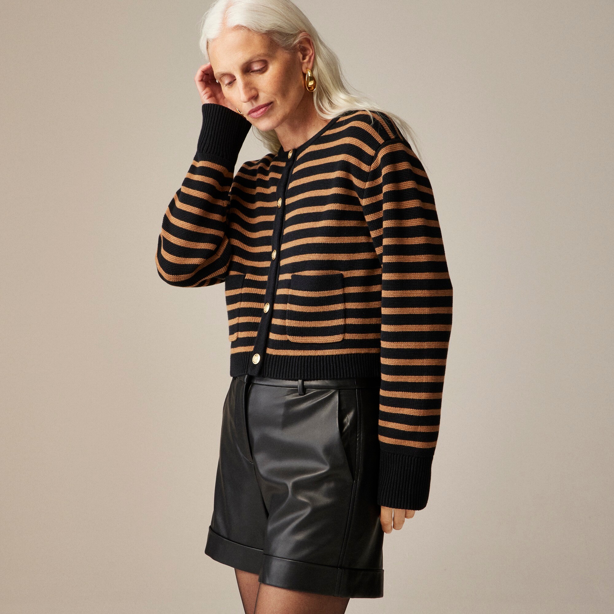 New Relaxed Emilie Sweater Lady Jacket In Stripe For Women | J.Crew