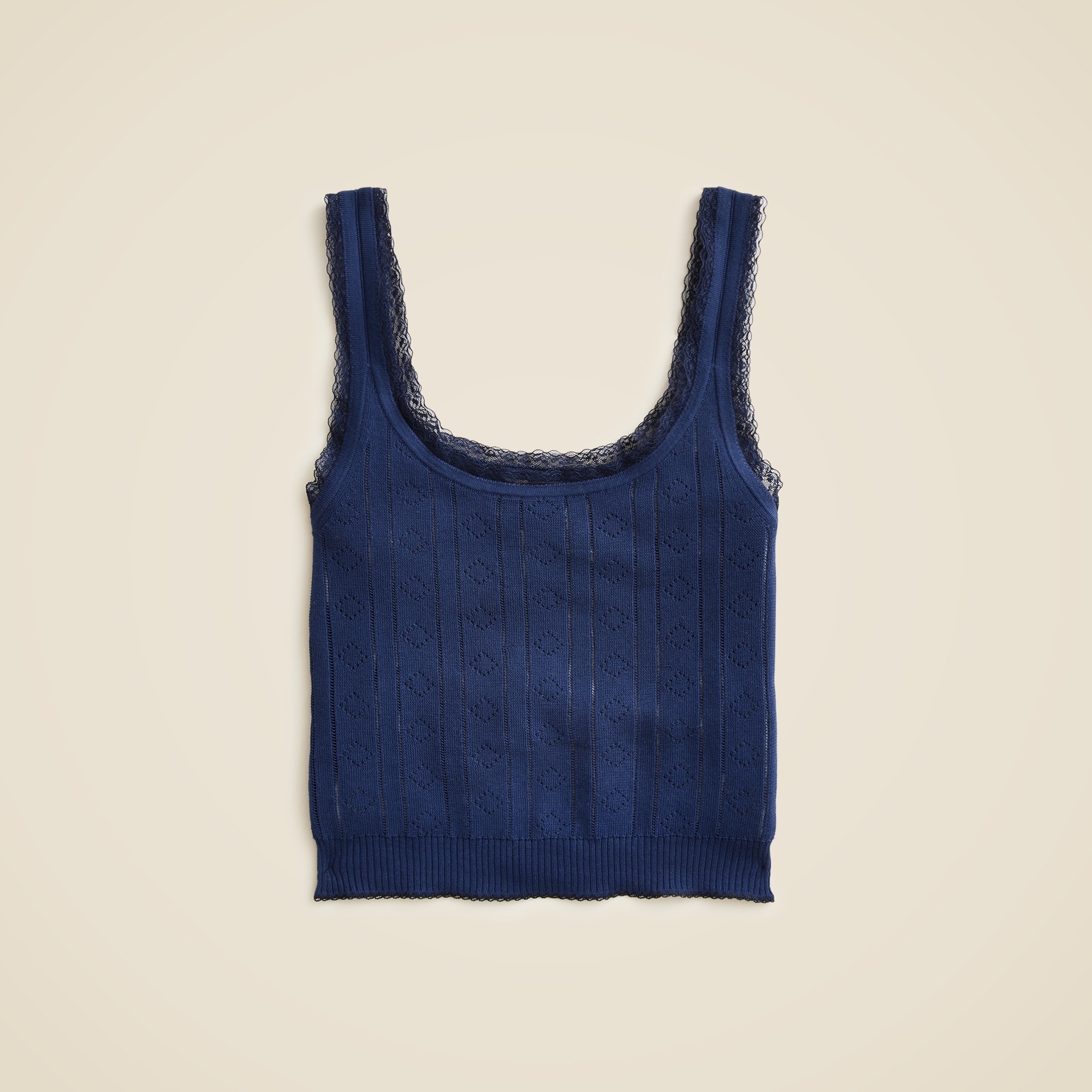 womens Pointelle sweater-tank in premium ultrafine cotton