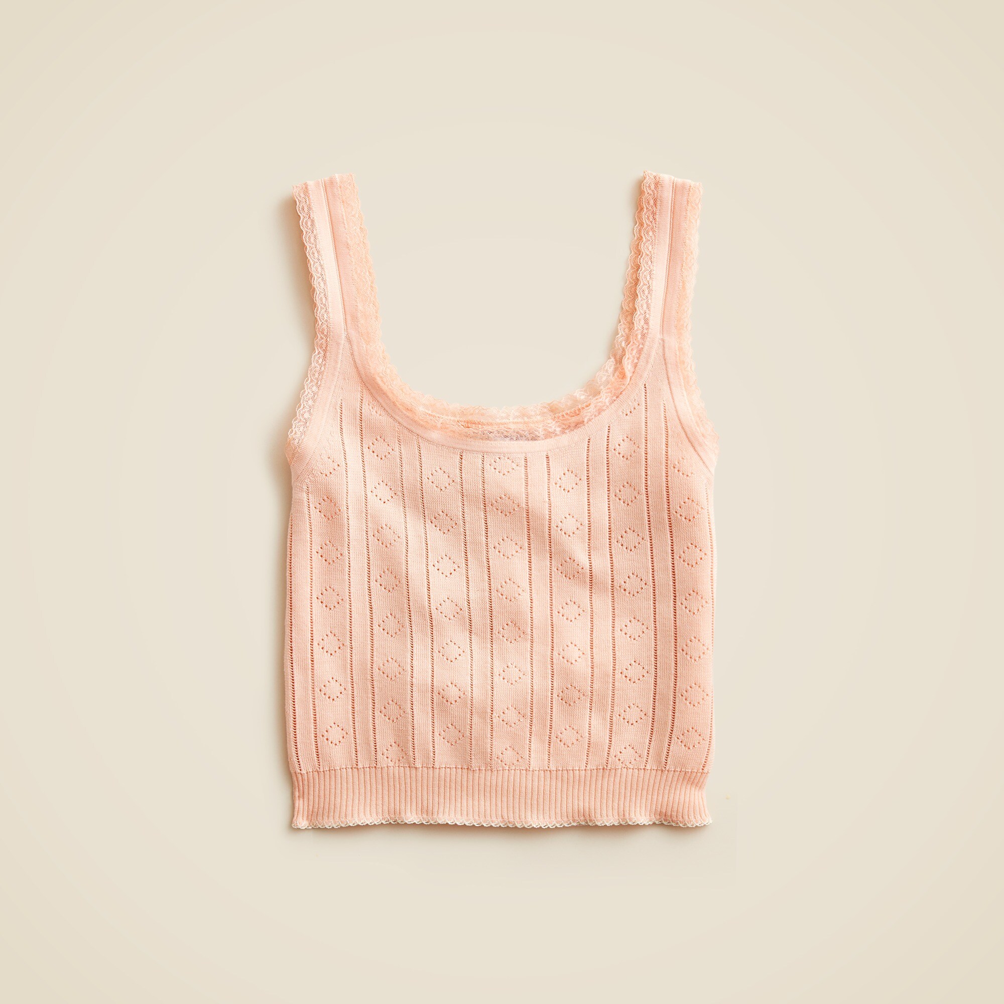 Pointelle sweater-tank in premium ultrafine cotton