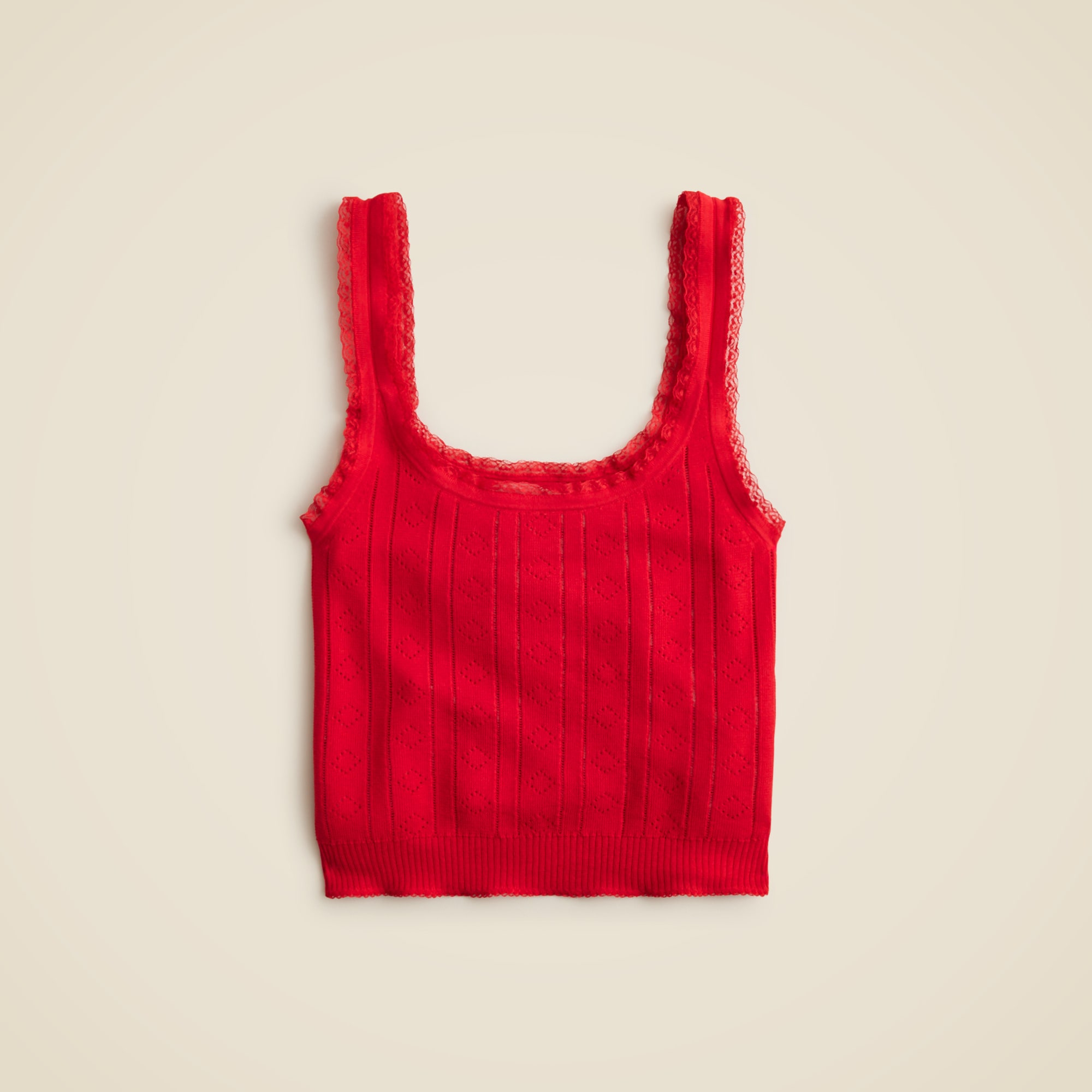 womens Pointelle sweater-tank in premium ultrafine cotton