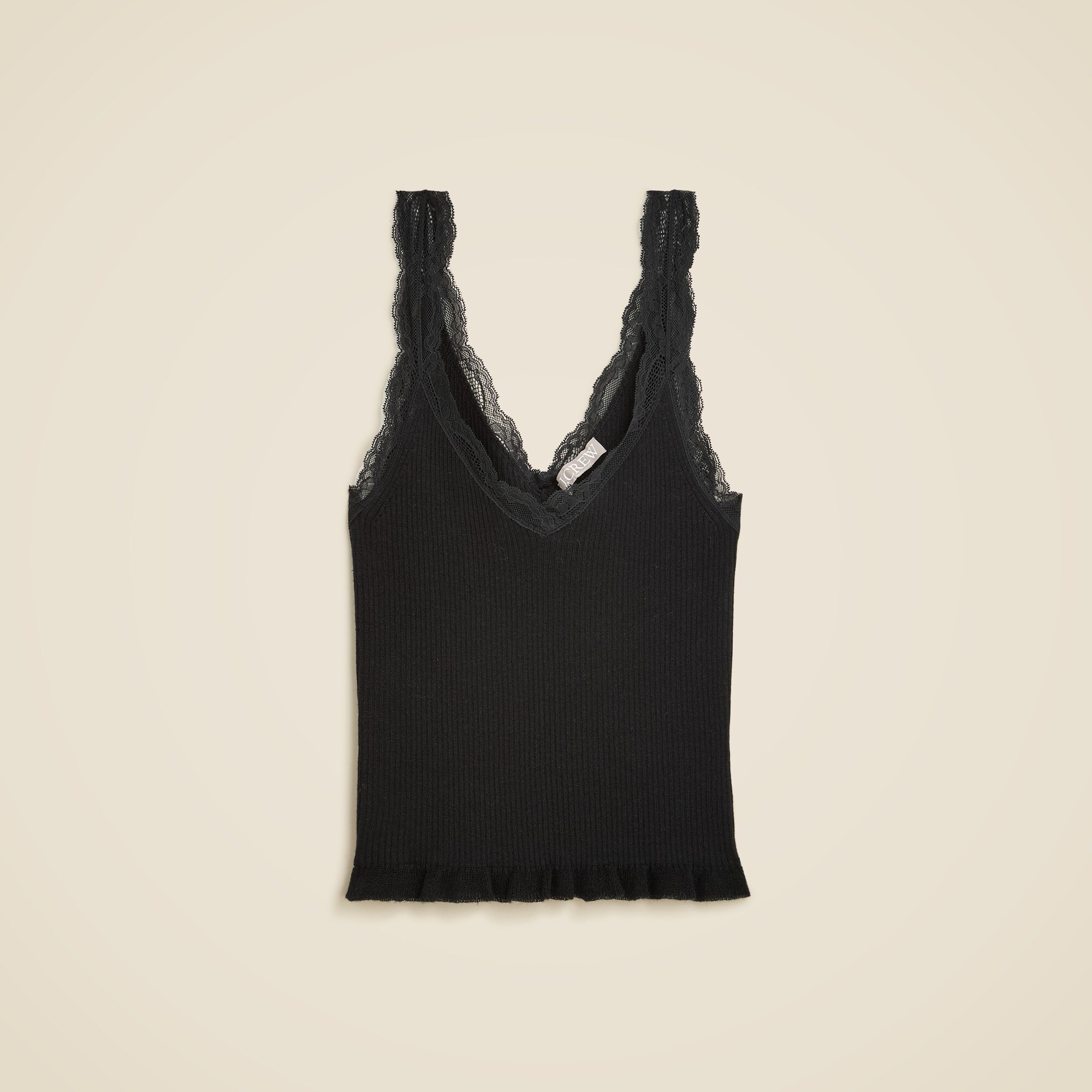 Lace-trim sweater-tank in TENCEL™ lyocell blend
