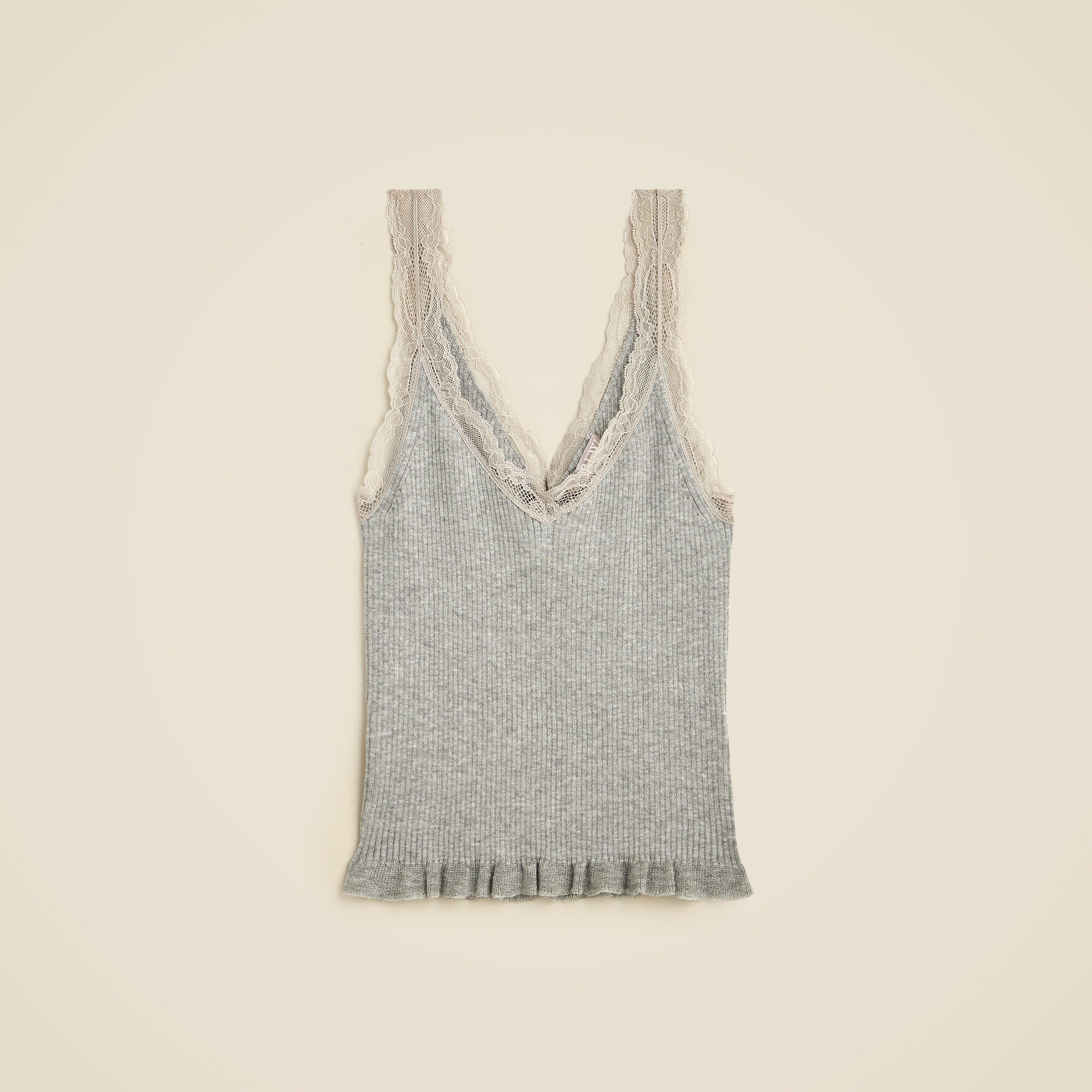 Lace-trim sweater-tank in TENCEL™ lyocell blend