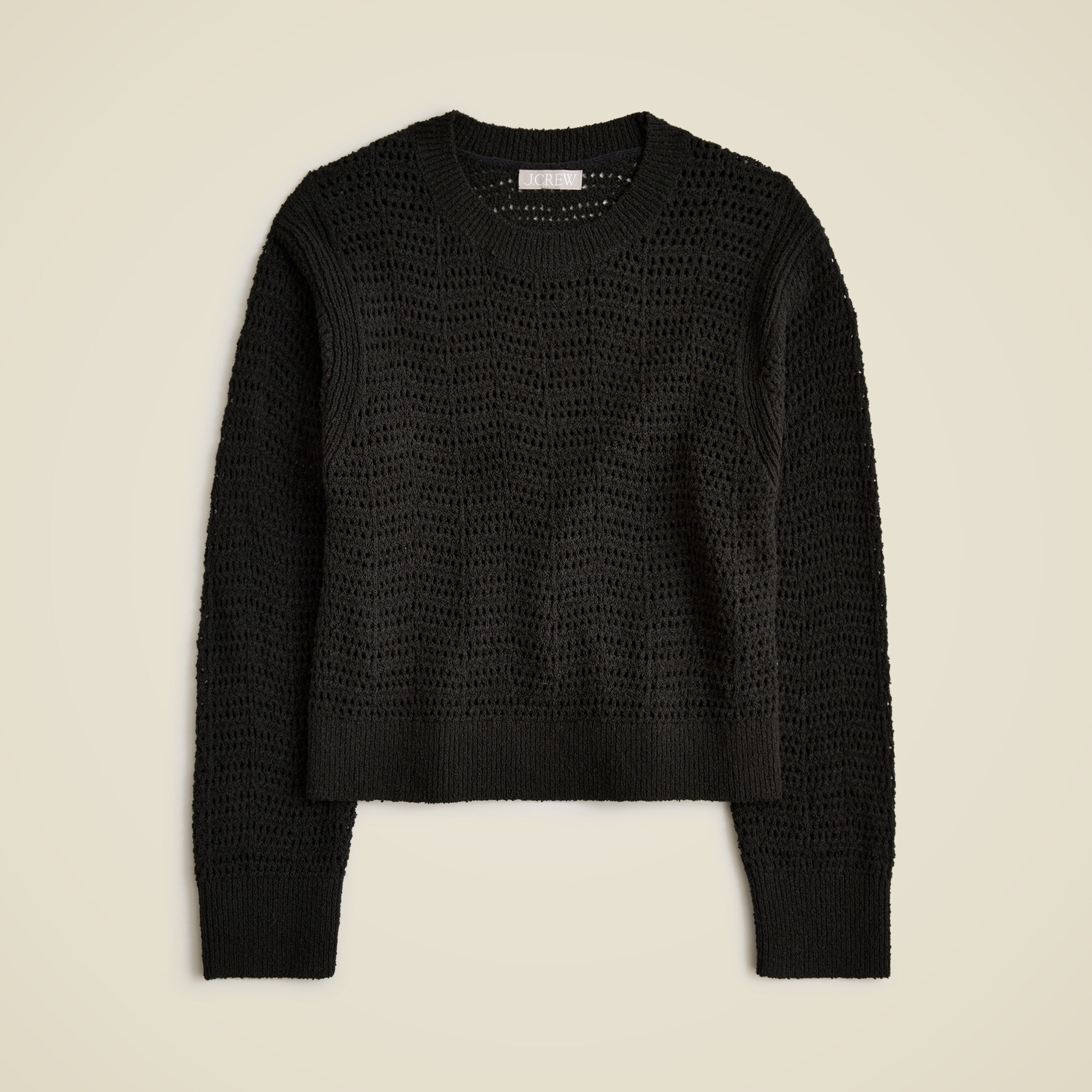 Pointelle crewneck sweater