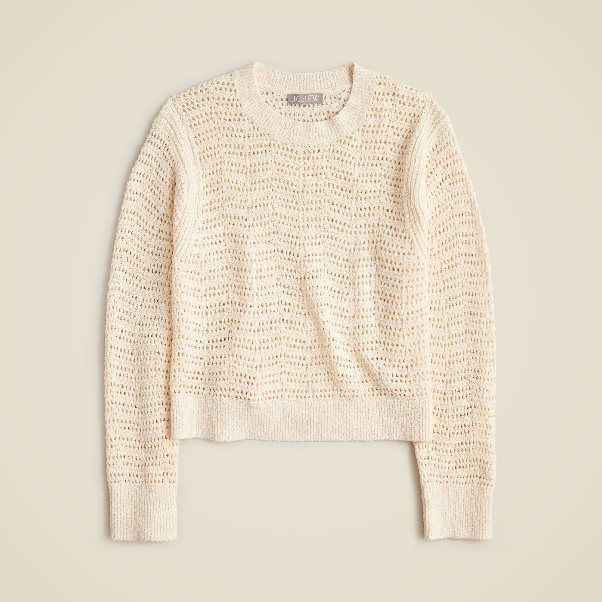 Pointelle crewneck sweater