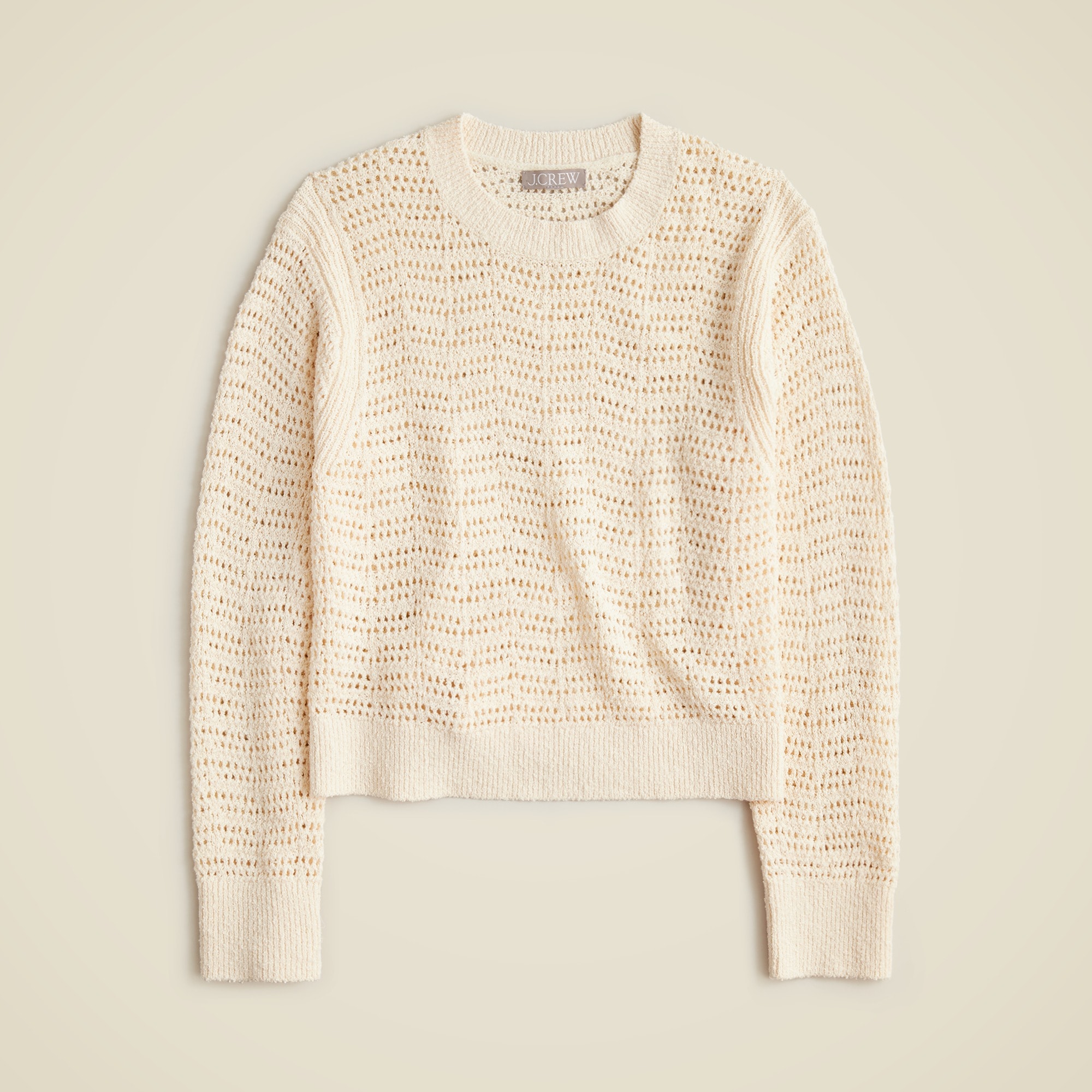 Pointelle crewneck sweater deals