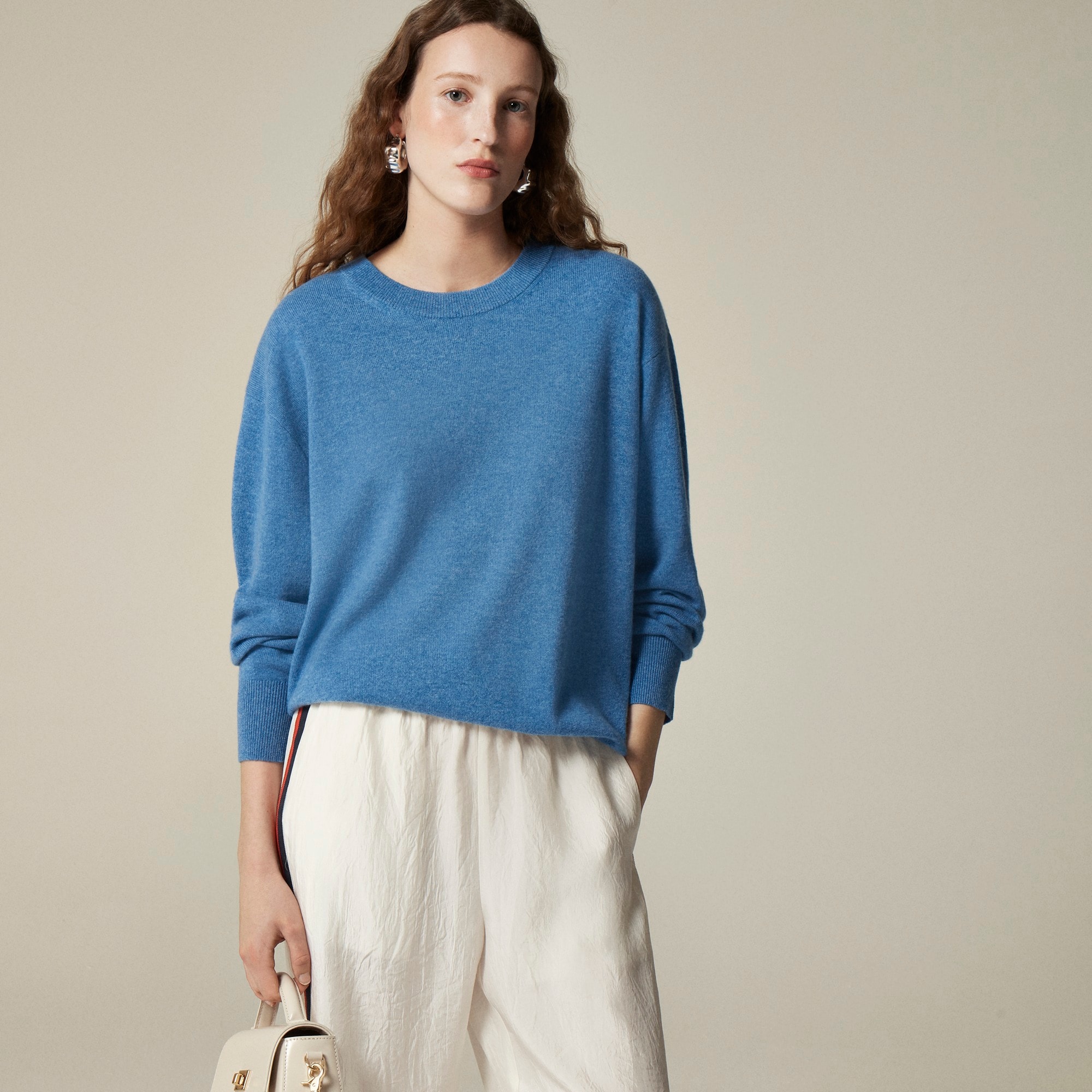 womens Cashmere relaxed crewneck sweater