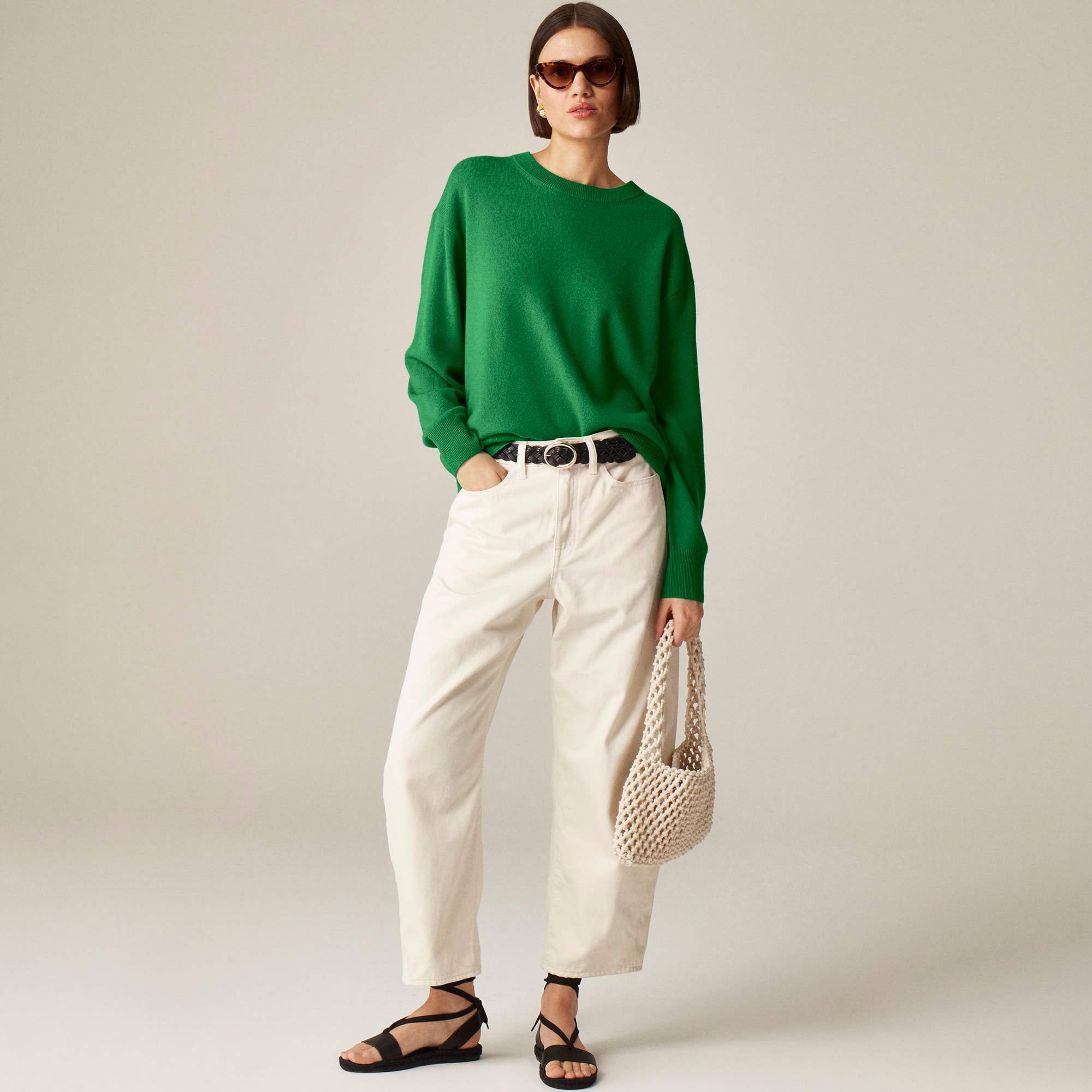 womens Cashmere relaxed crewneck sweater