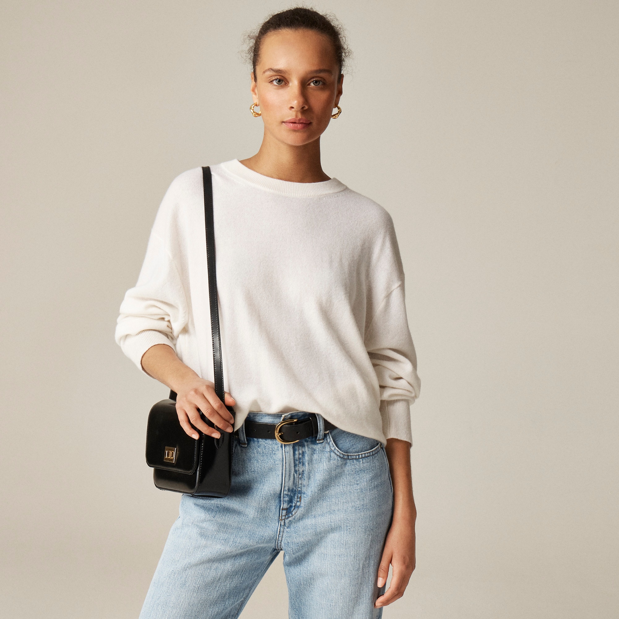 womens Cashmere relaxed crewneck sweater