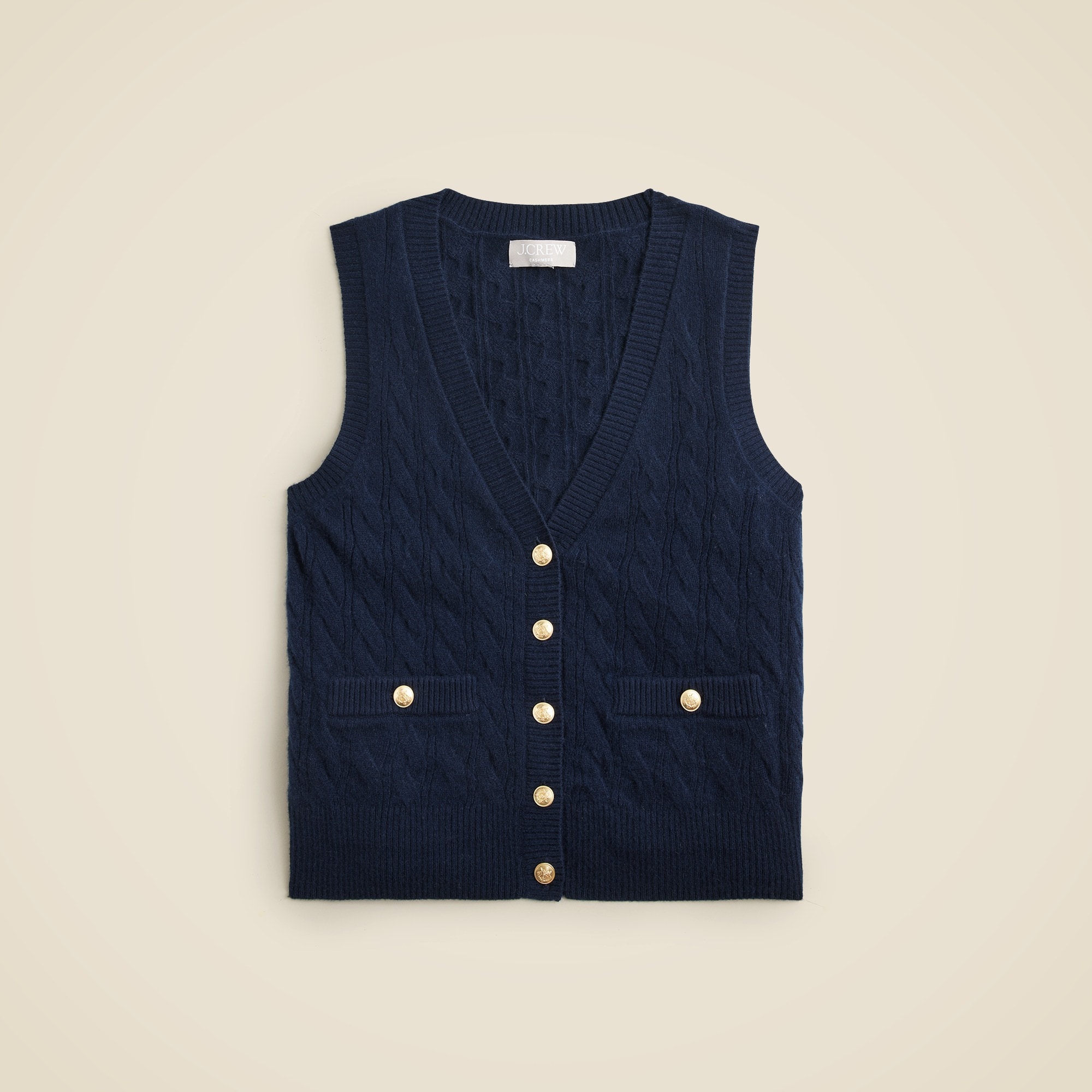 Cashmere cable-knit sweater-vest